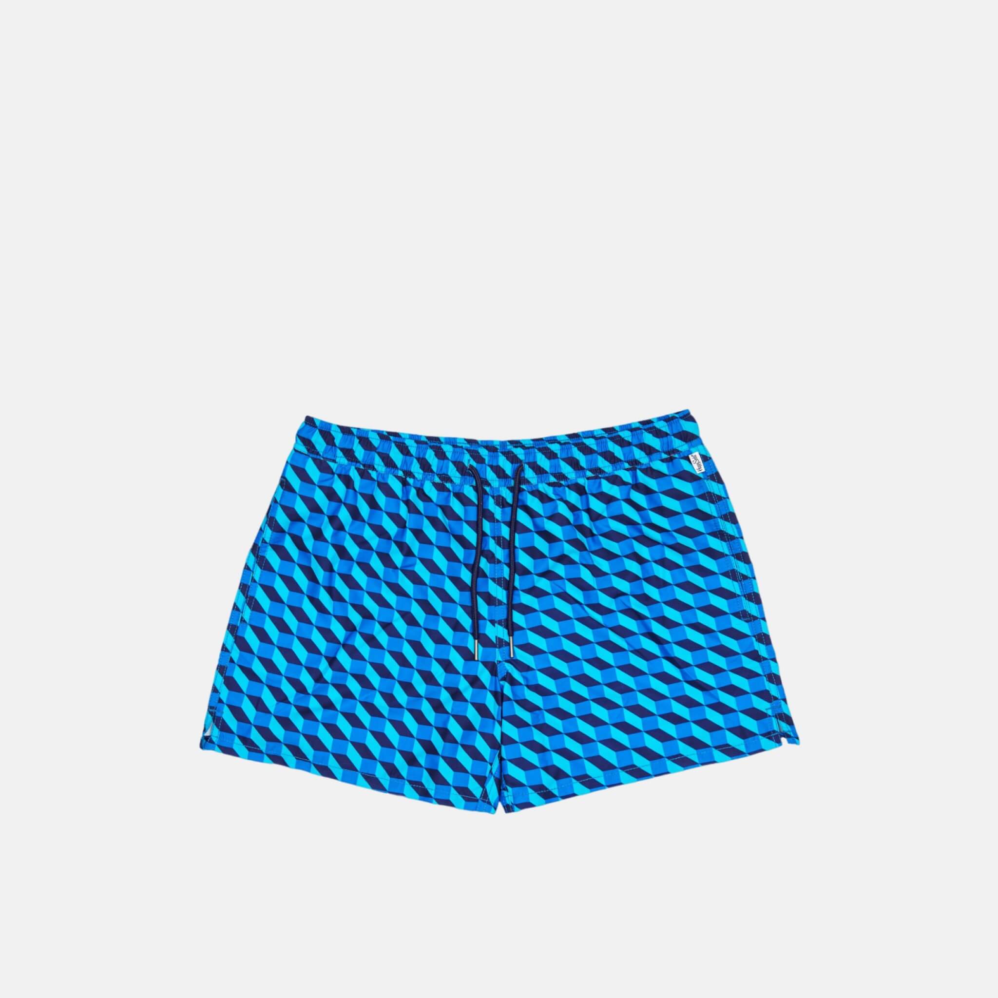 Pánské modré plavky Happy Socks, vzor Optic