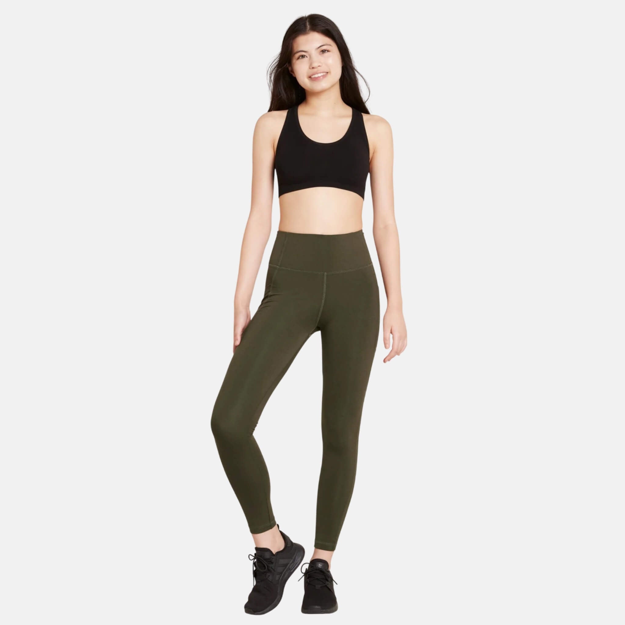 Dámské tmavě zelené legíny Boody Motivate Full-Length High-Waist Leggins
