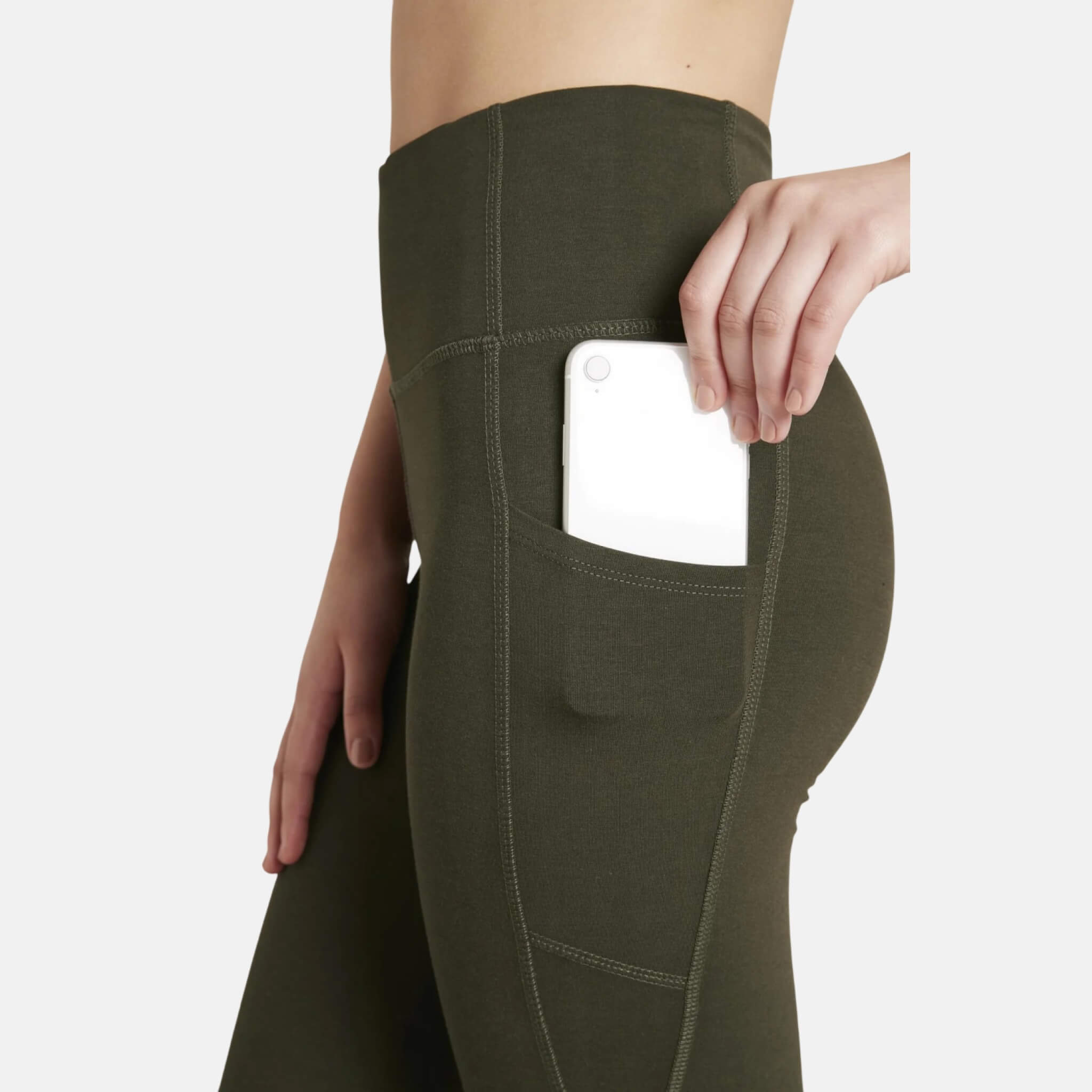 Dámské tmavě zelené legíny Boody Motivate Full-Length High-Waist Leggins