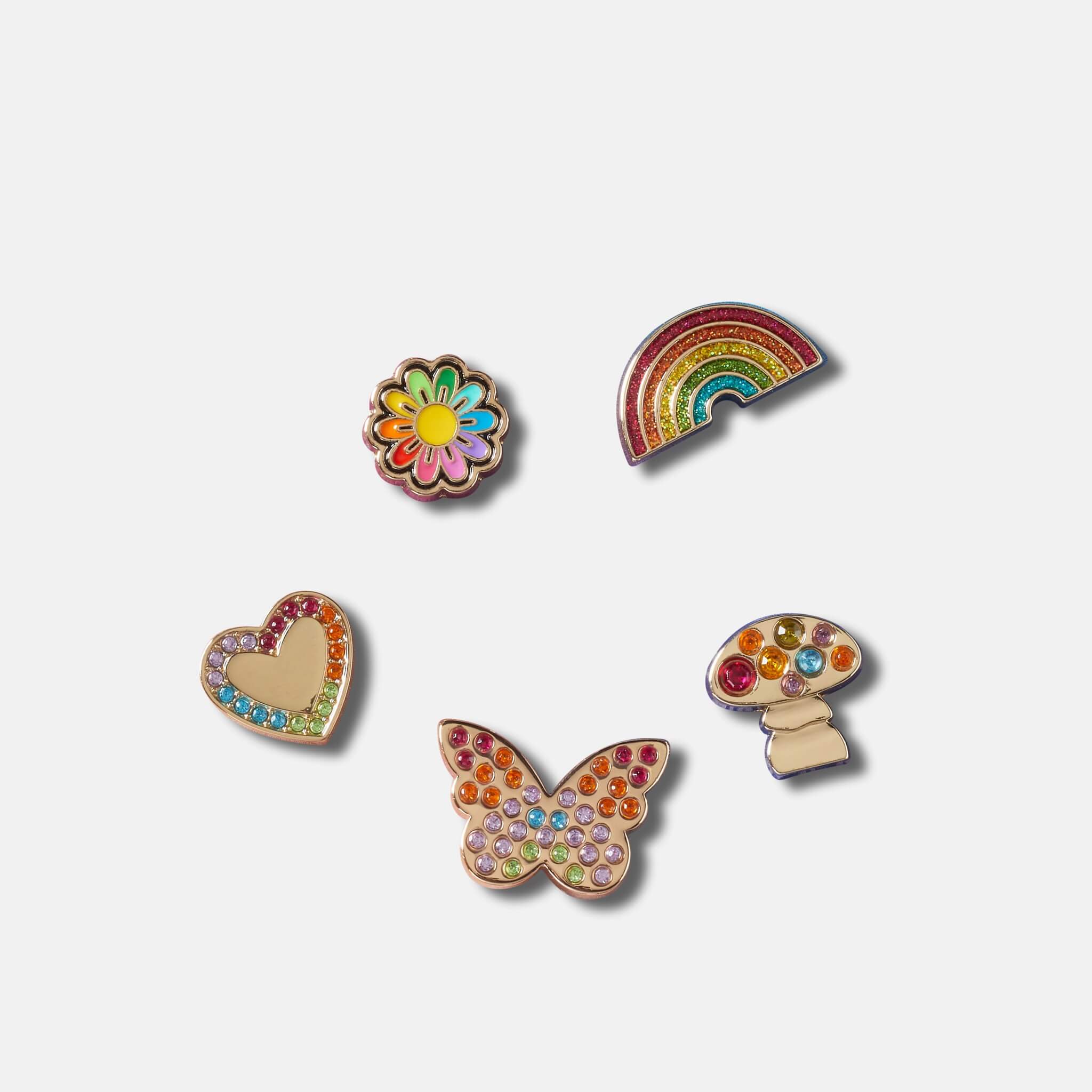 Odznáček Jibbitz – Rainbow Elevated Festival 5 ks