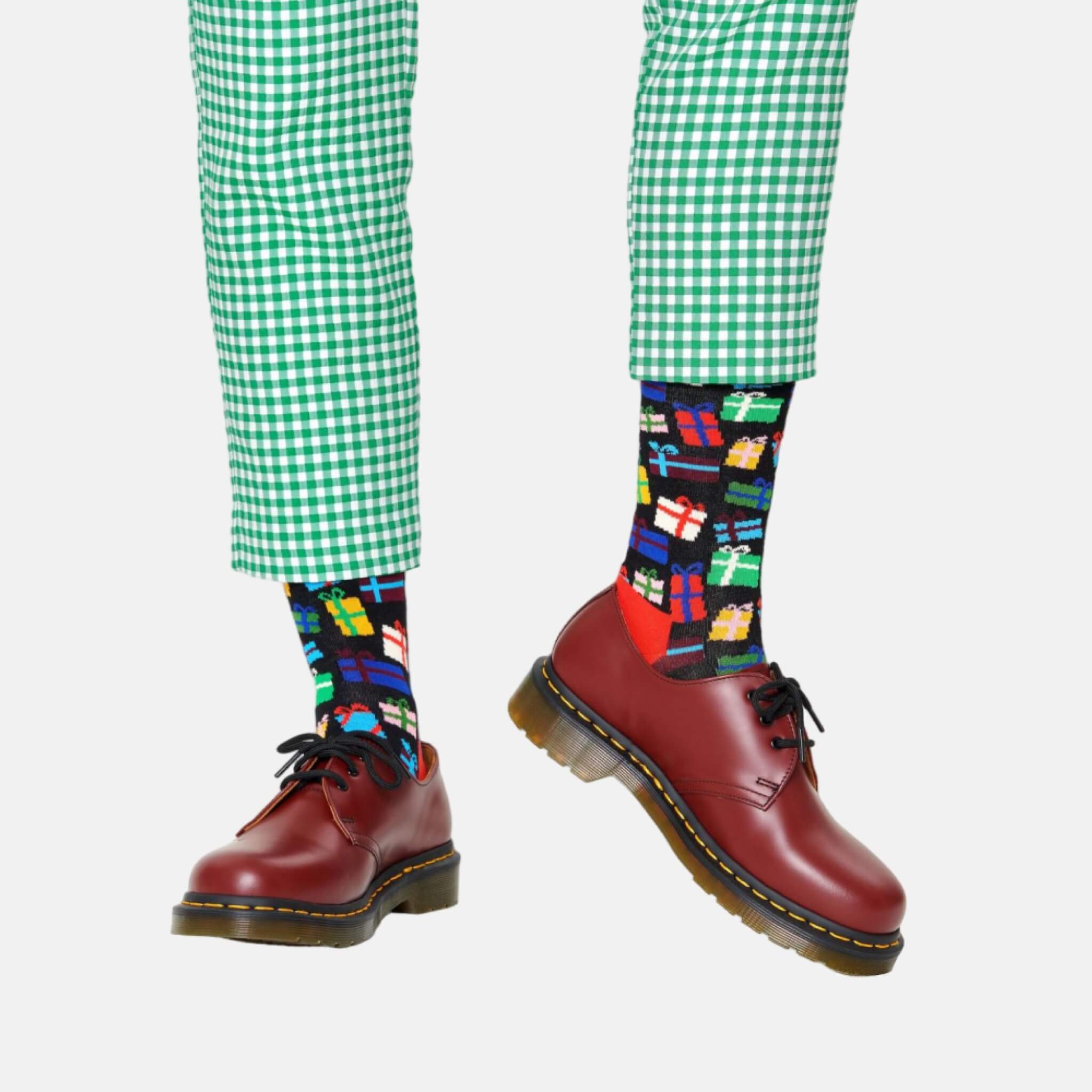 Černé ponožky Happy Socks s dárky, vzor Gift Bonanza