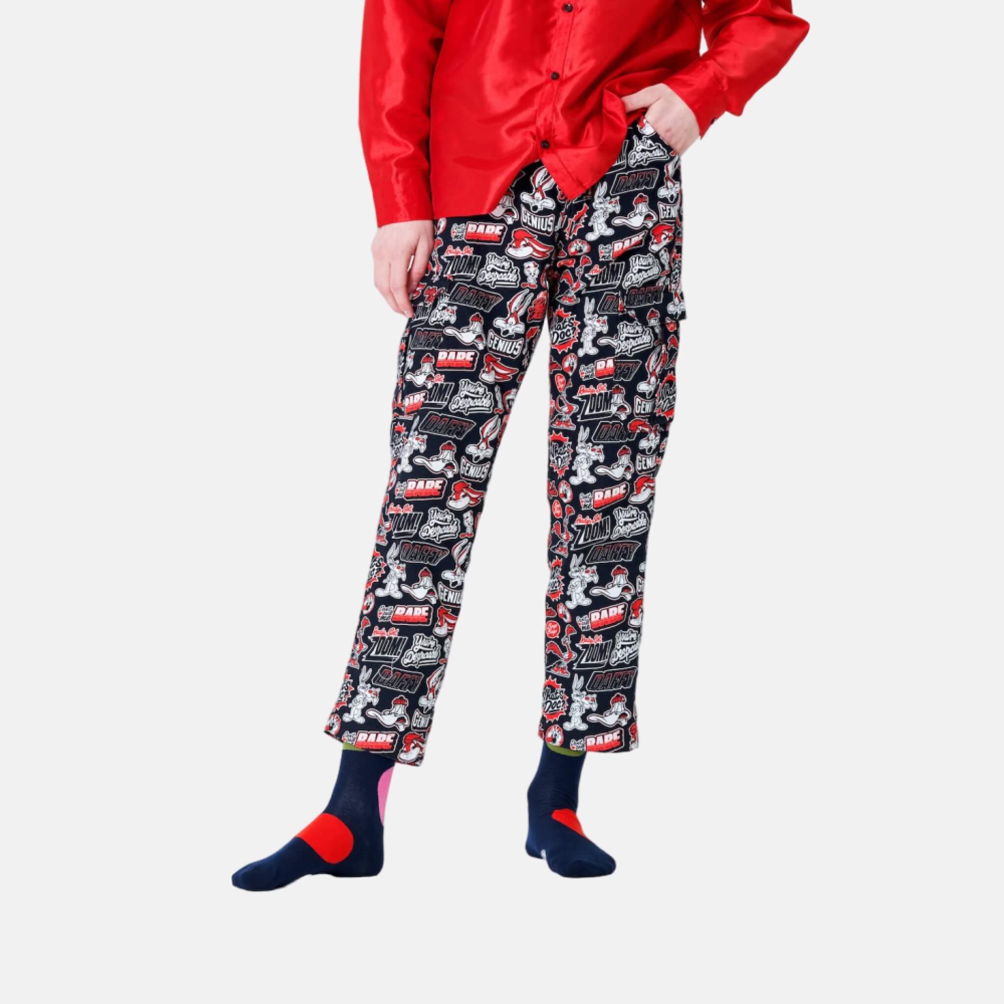 Modré ponožky Happy Socks s velkými puntíky, vzor Jumbo Dot