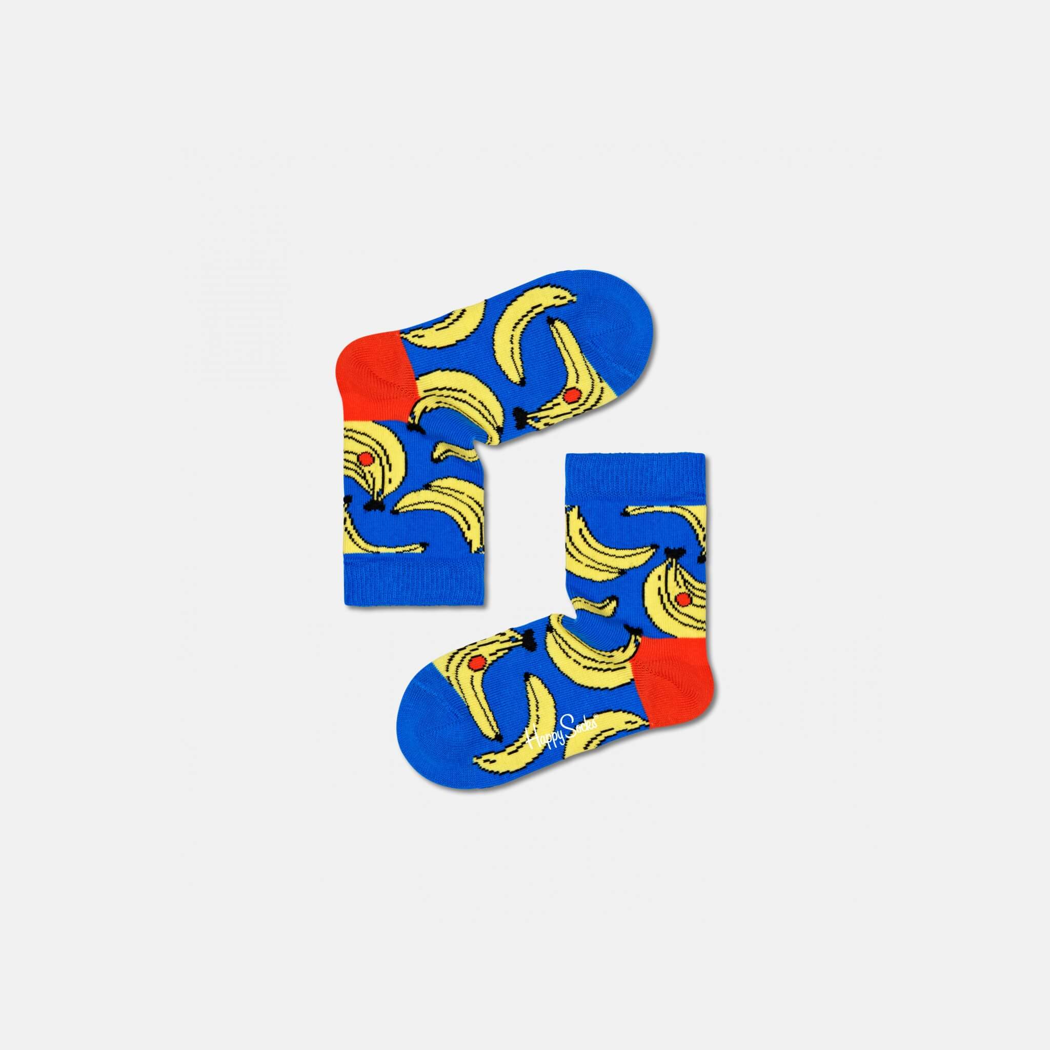 Dětské modré ponožky Happy Socks, vzor Banana