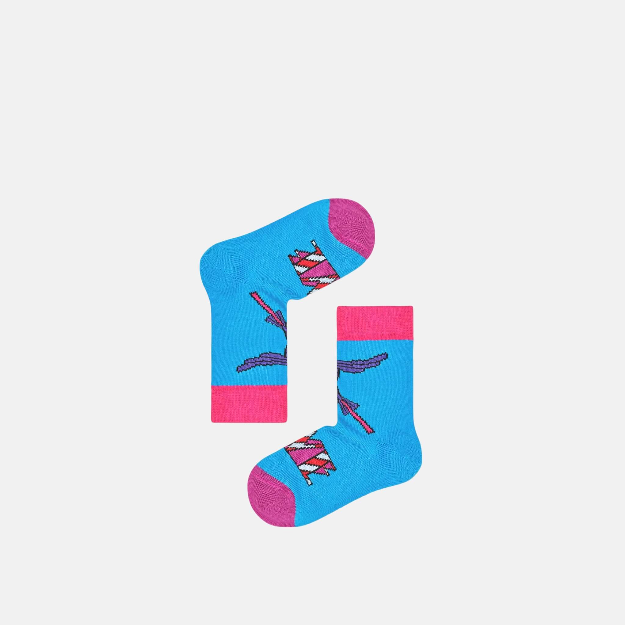 Dětské modré ponožky Happy Socks s vlaštovkou lásky x The Beatles