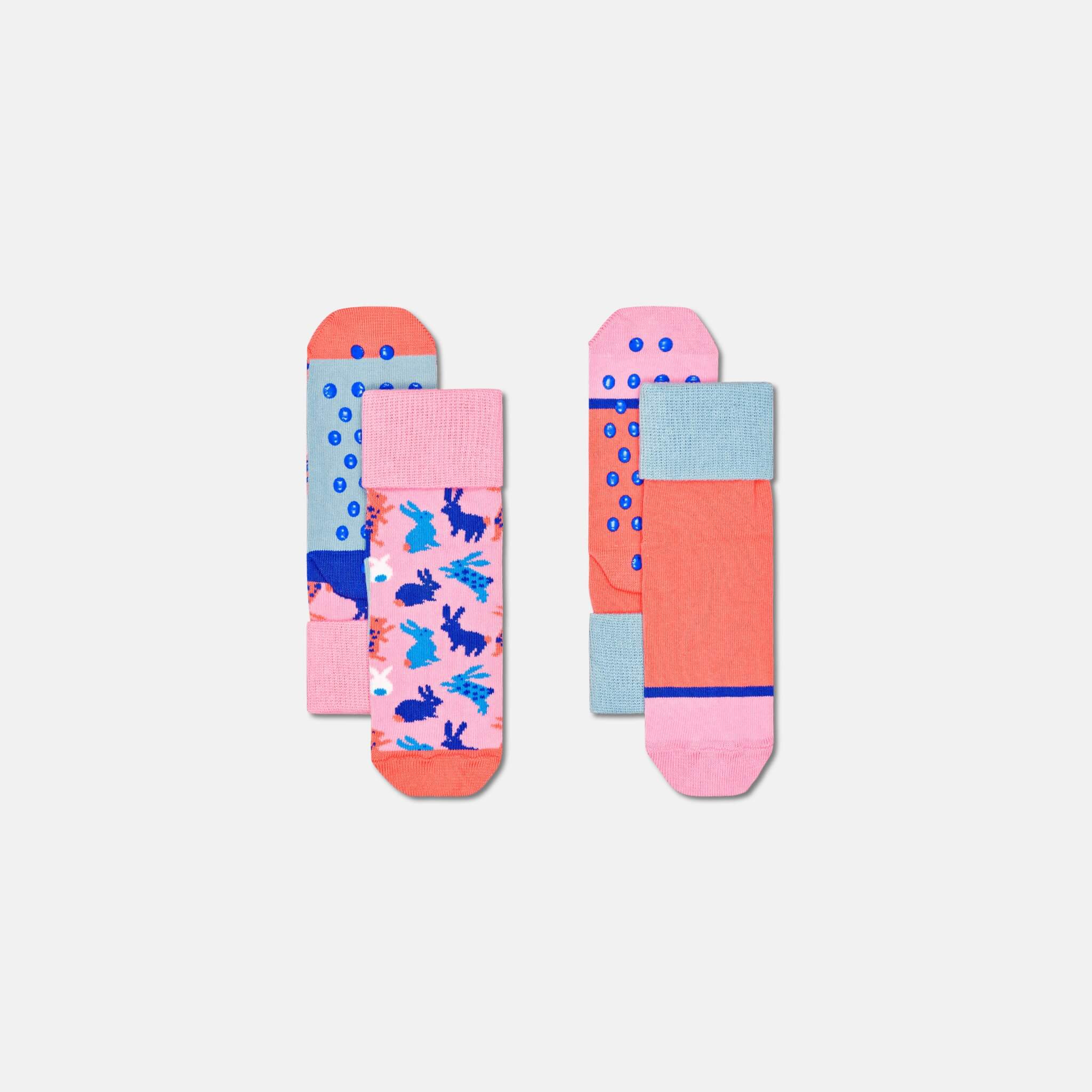 Dětské protiskluzové ponožky Happy Socks, vzor Bunny - 2 páry