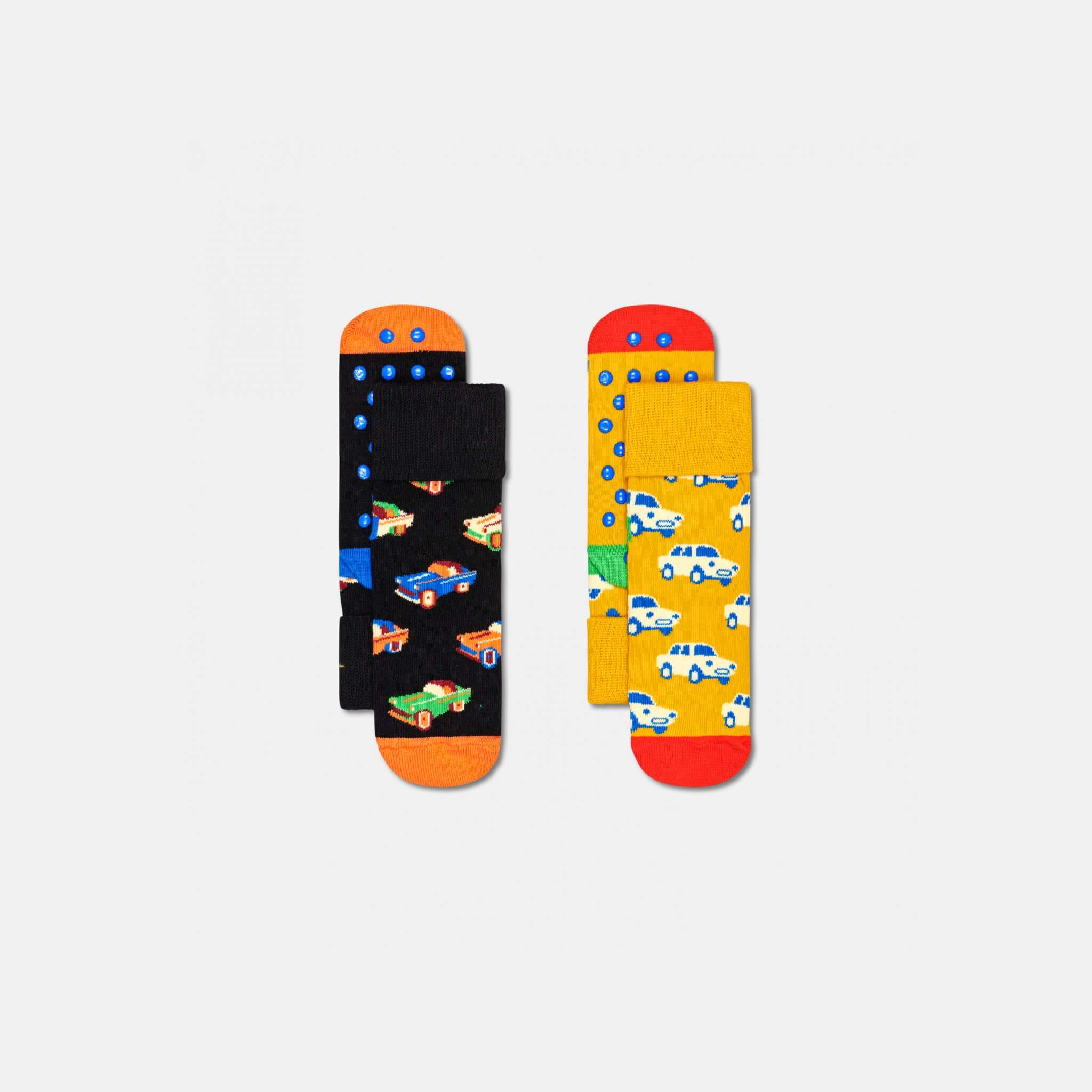 Dětské protiskluzové ponožky Happy Socks, vzor Car - 2 páry