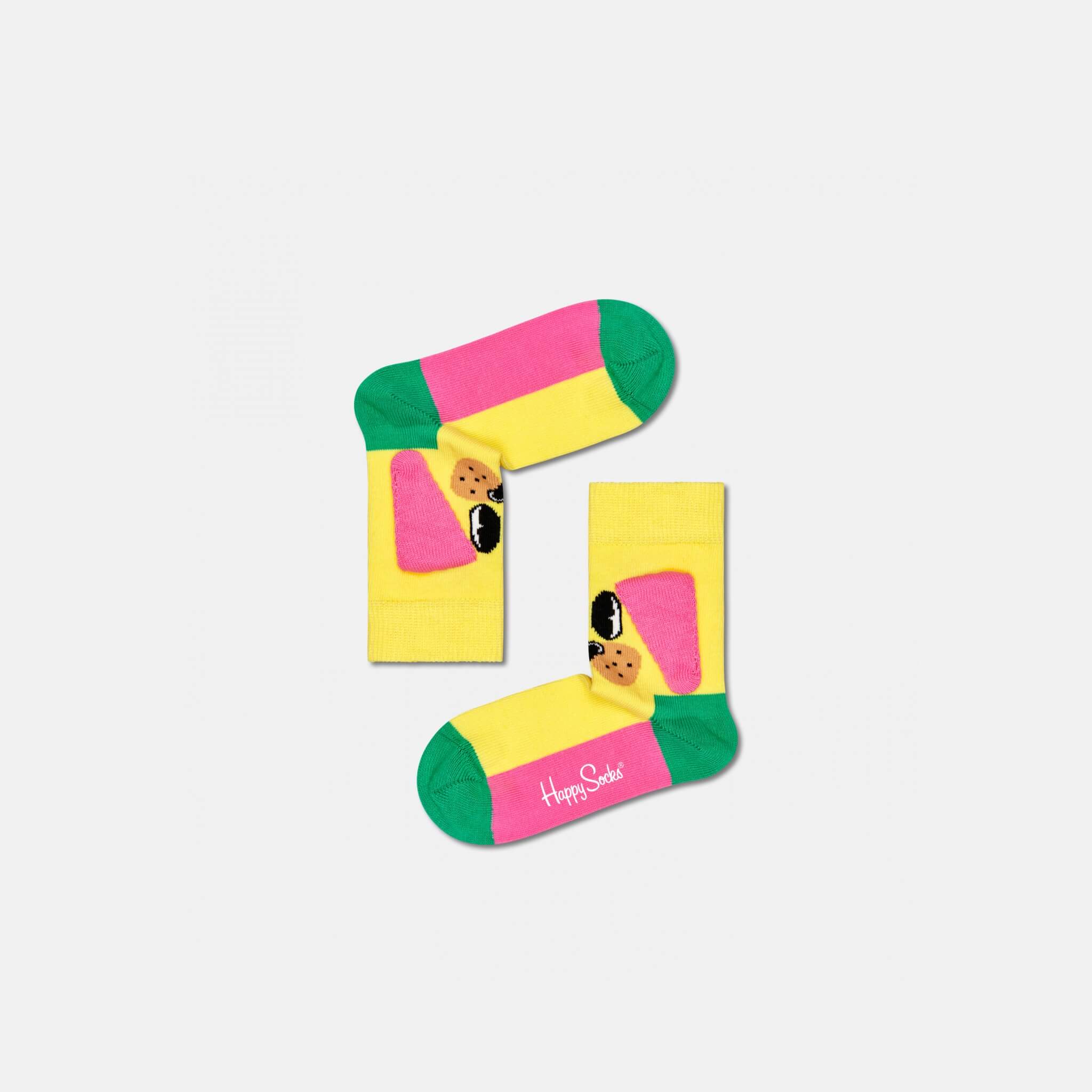 Dětské žluté ponožky Happy Socks s pejskem, vzor Doggo