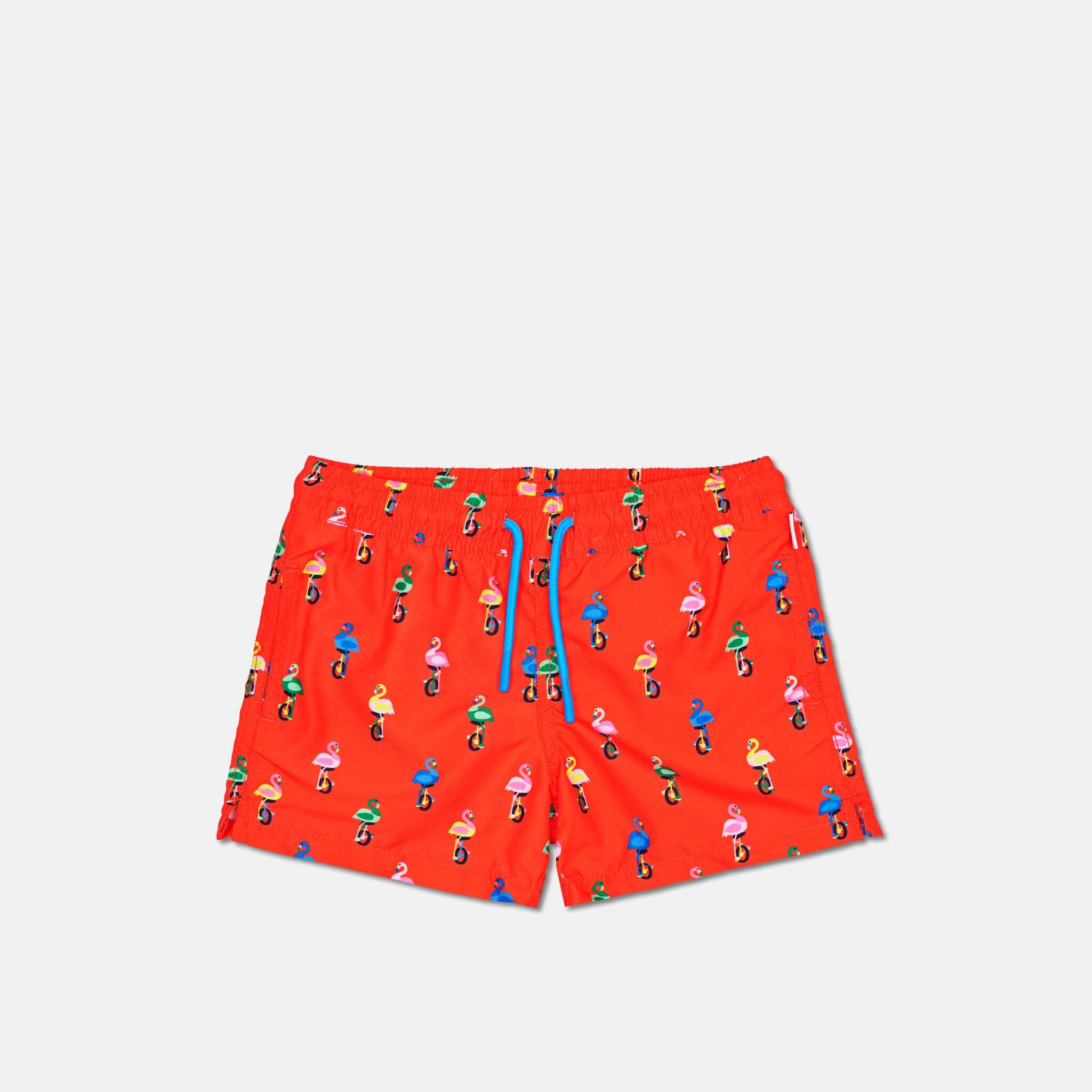Dětské oranžové plavky Happy Socks s plameňáky, vzor Flamingo