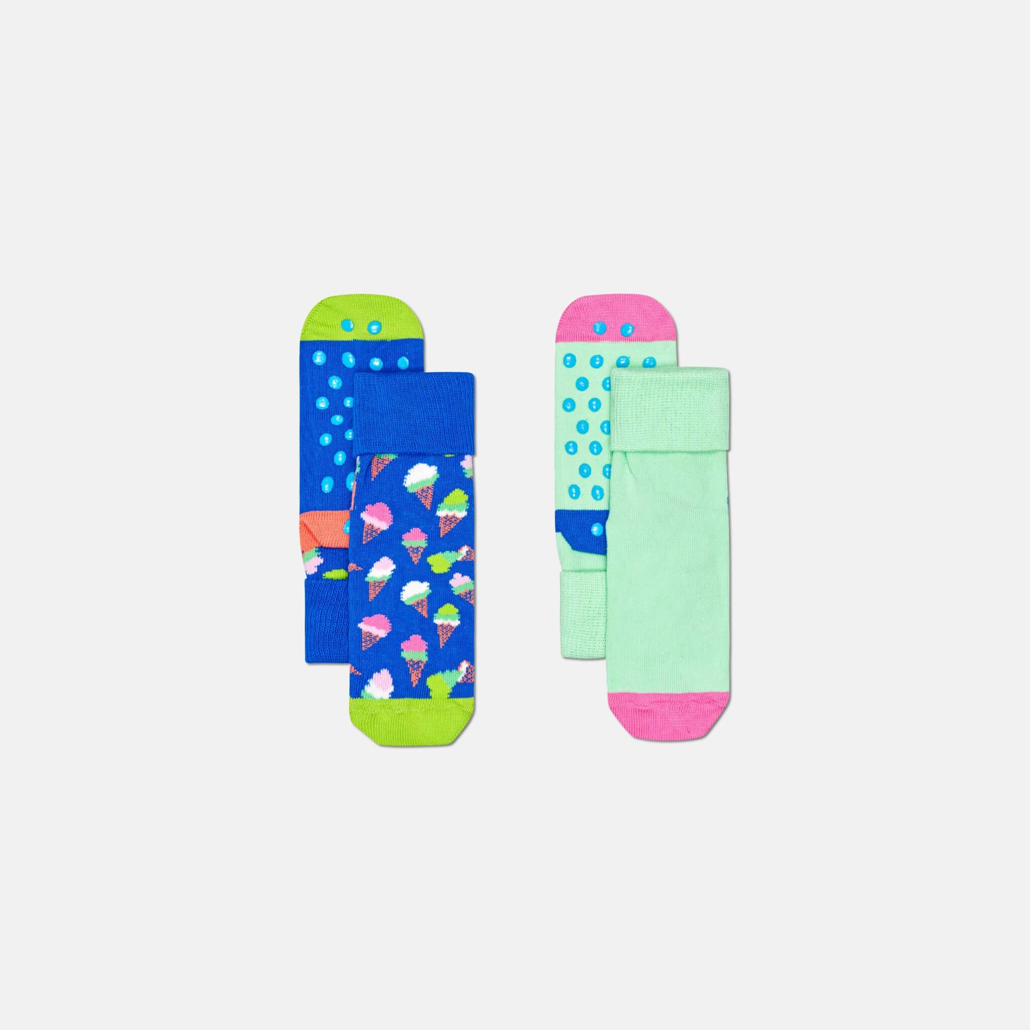 Dětské protiskluzové ponožky Happy Socks, vzor Ice Cream - 2 páry