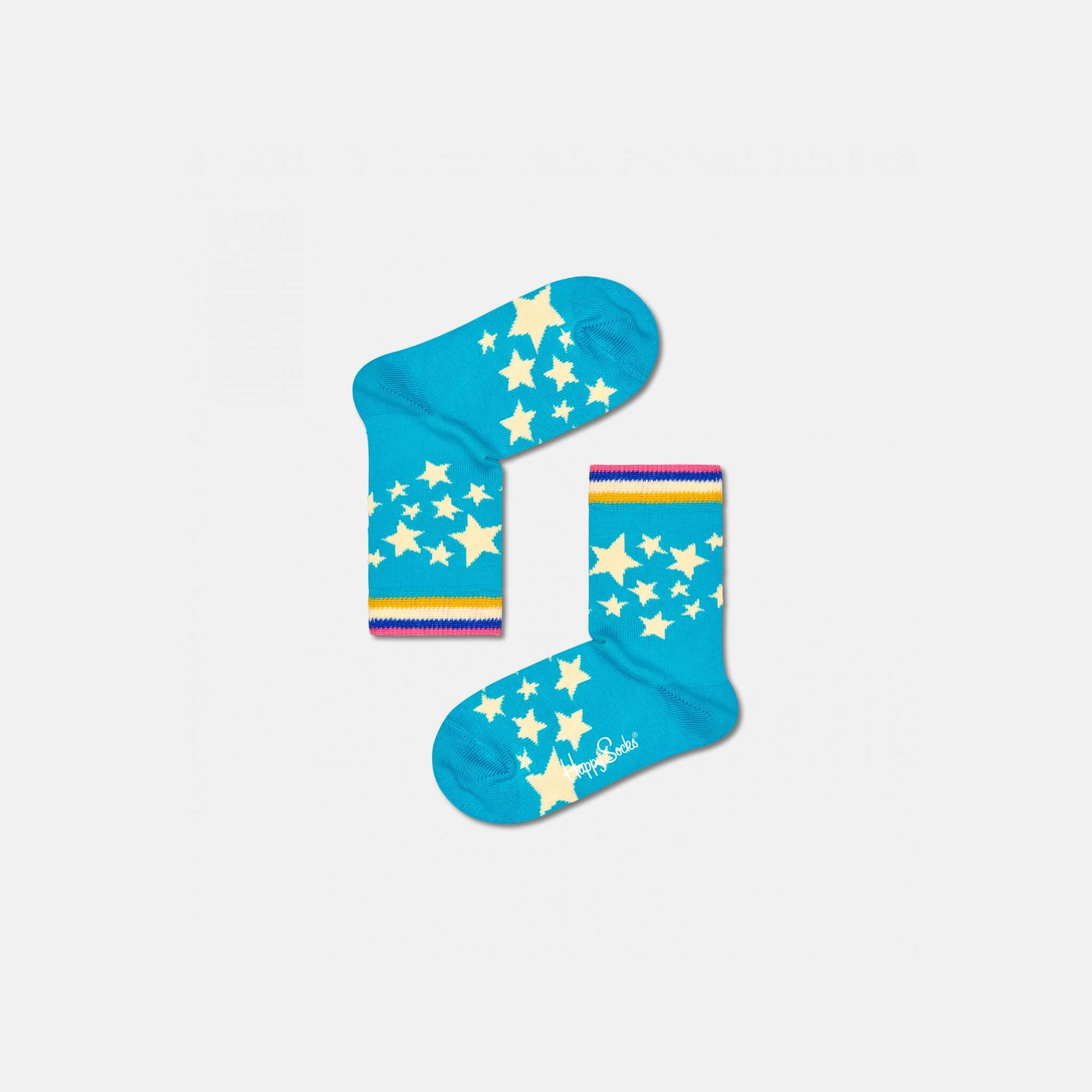 Dětské modré ponožky Happy Socks s hvězdičkami, vzor Star