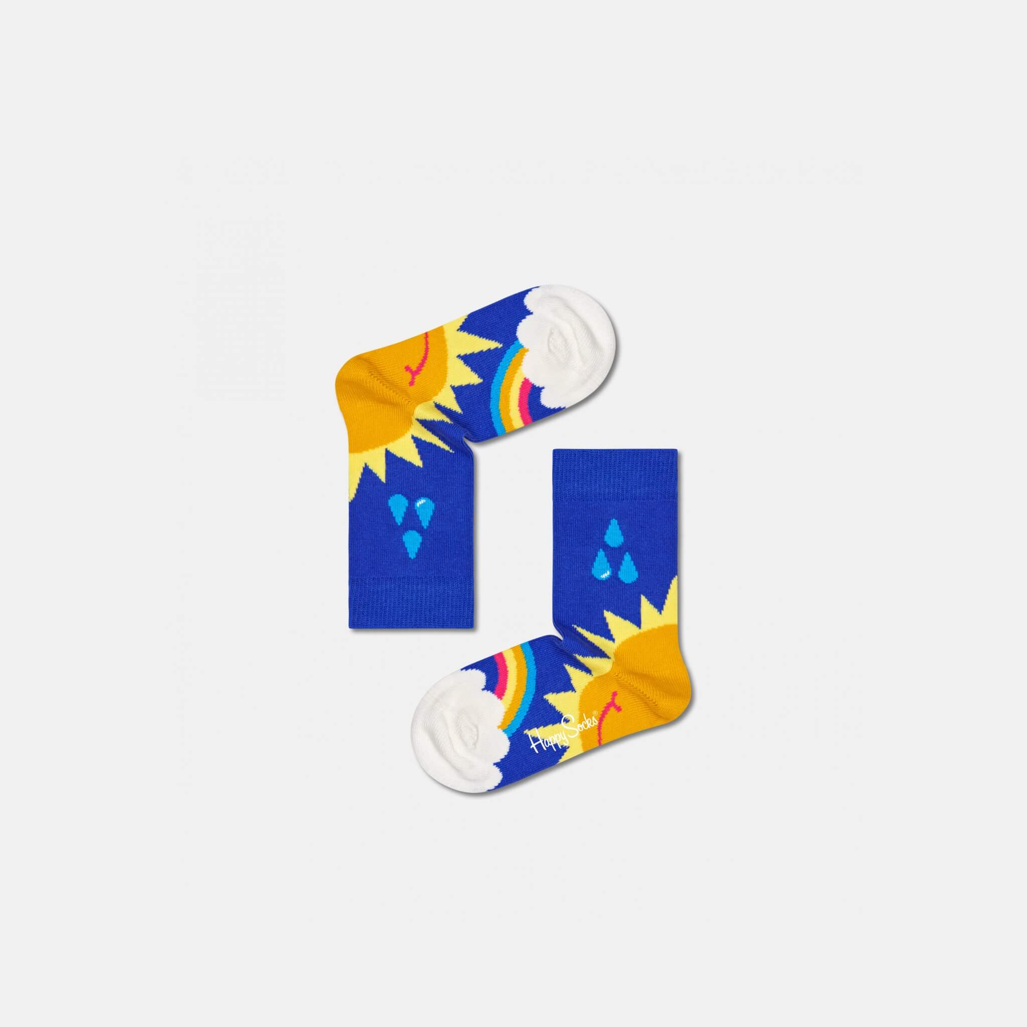Dětské modré ponožky Happy Socks se sluníčkem, vzor Sunny Heel