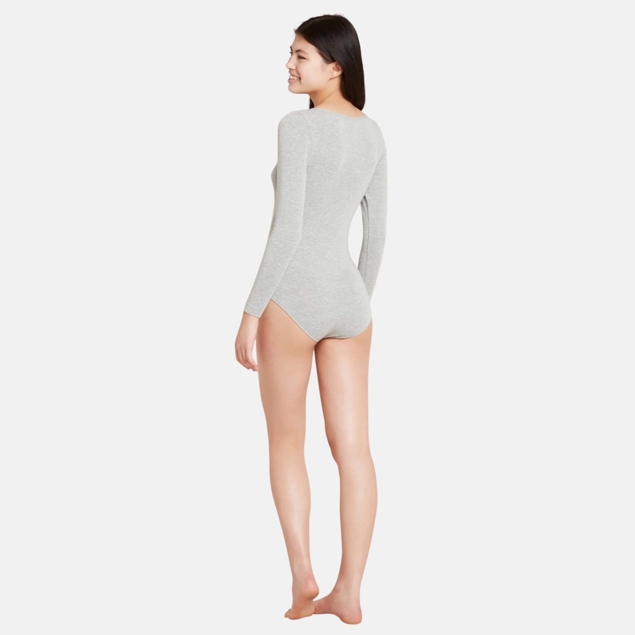 Dámské šedé body Boody Long Sleeve Bodysuit