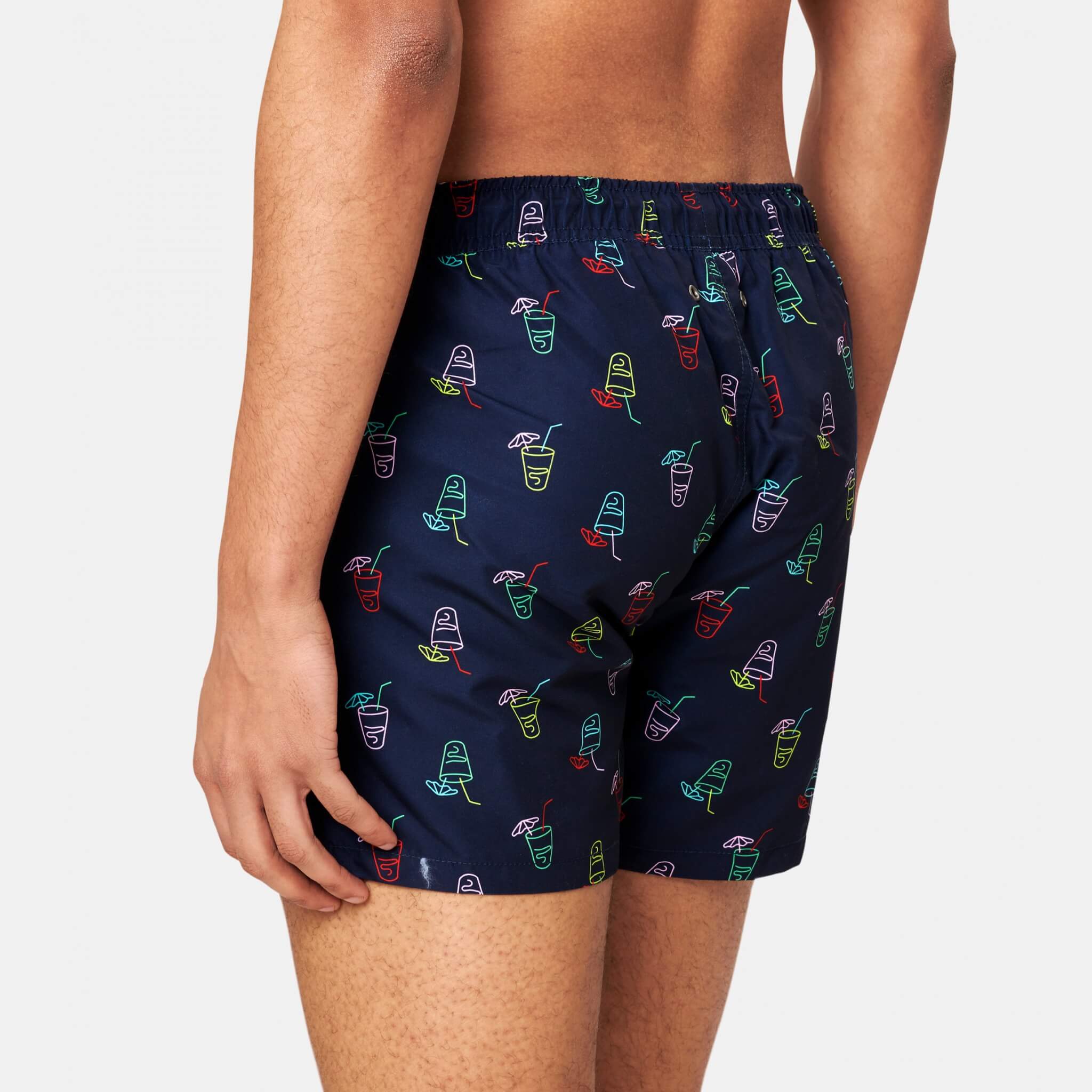 Pánské modré plavky Happy Socks, vzor Lemonade