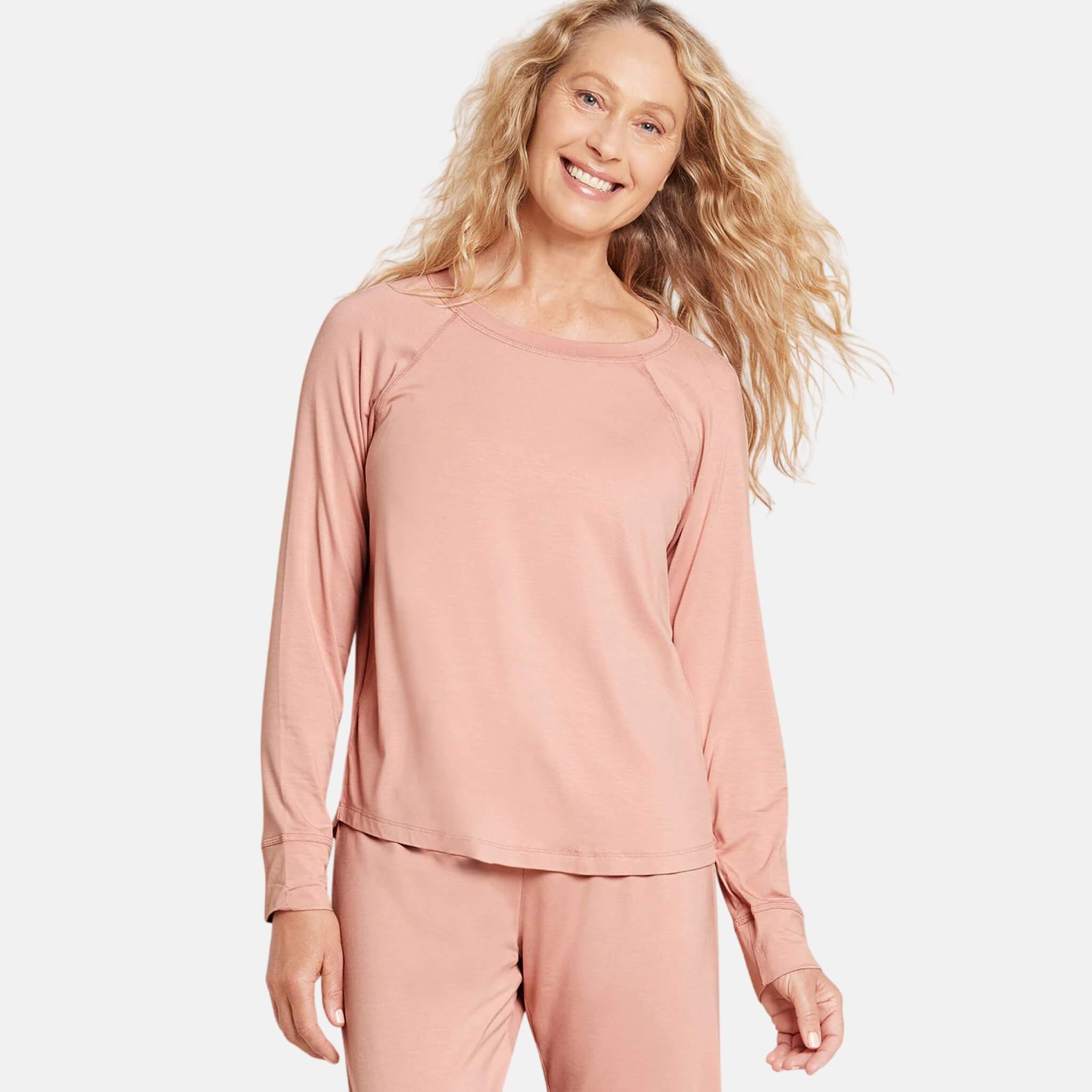 Dámské růžové tričko Boody Goodnight Raglan Sleep Top