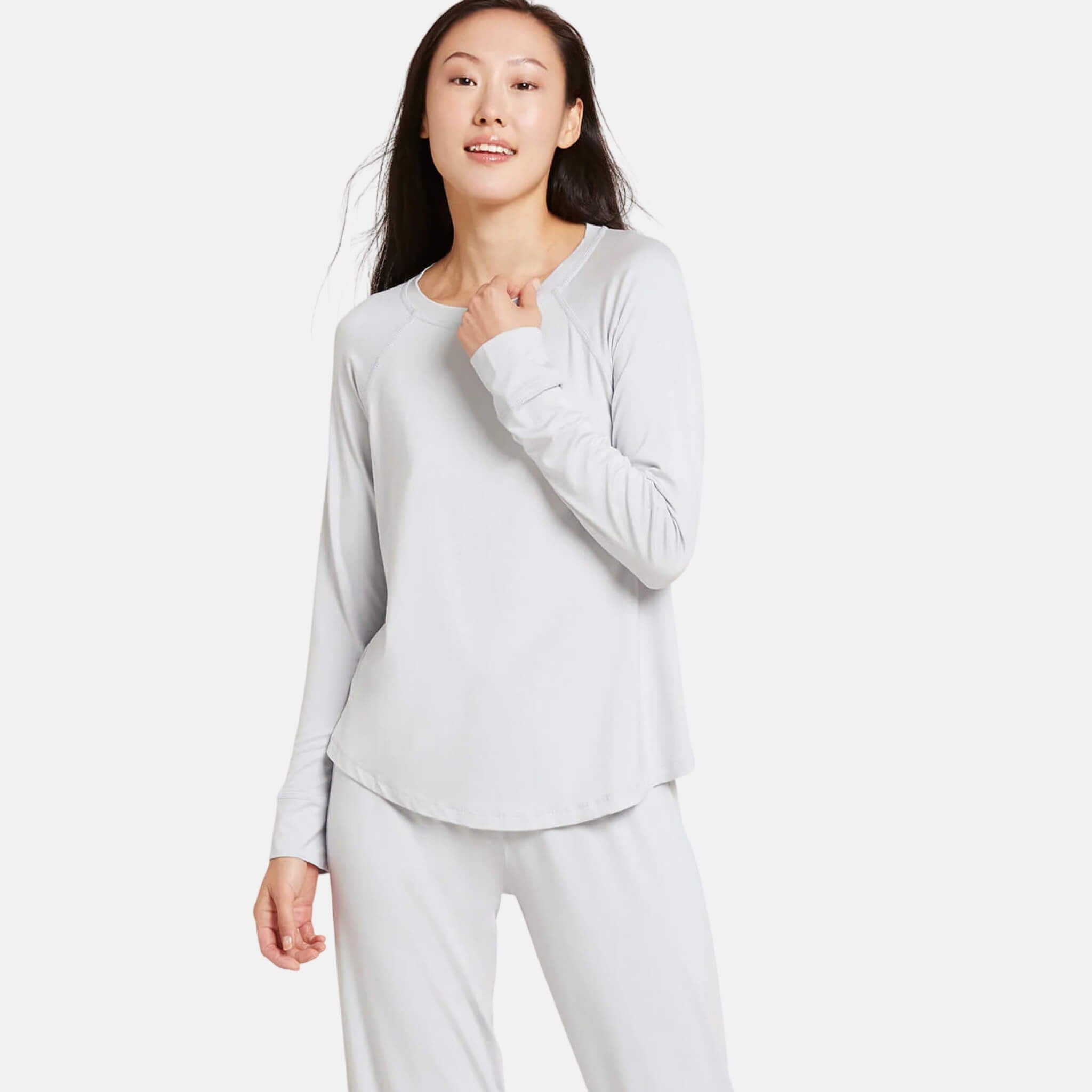 Dámské světle šedé tričko Boody Goodnight Raglan Sleep Top