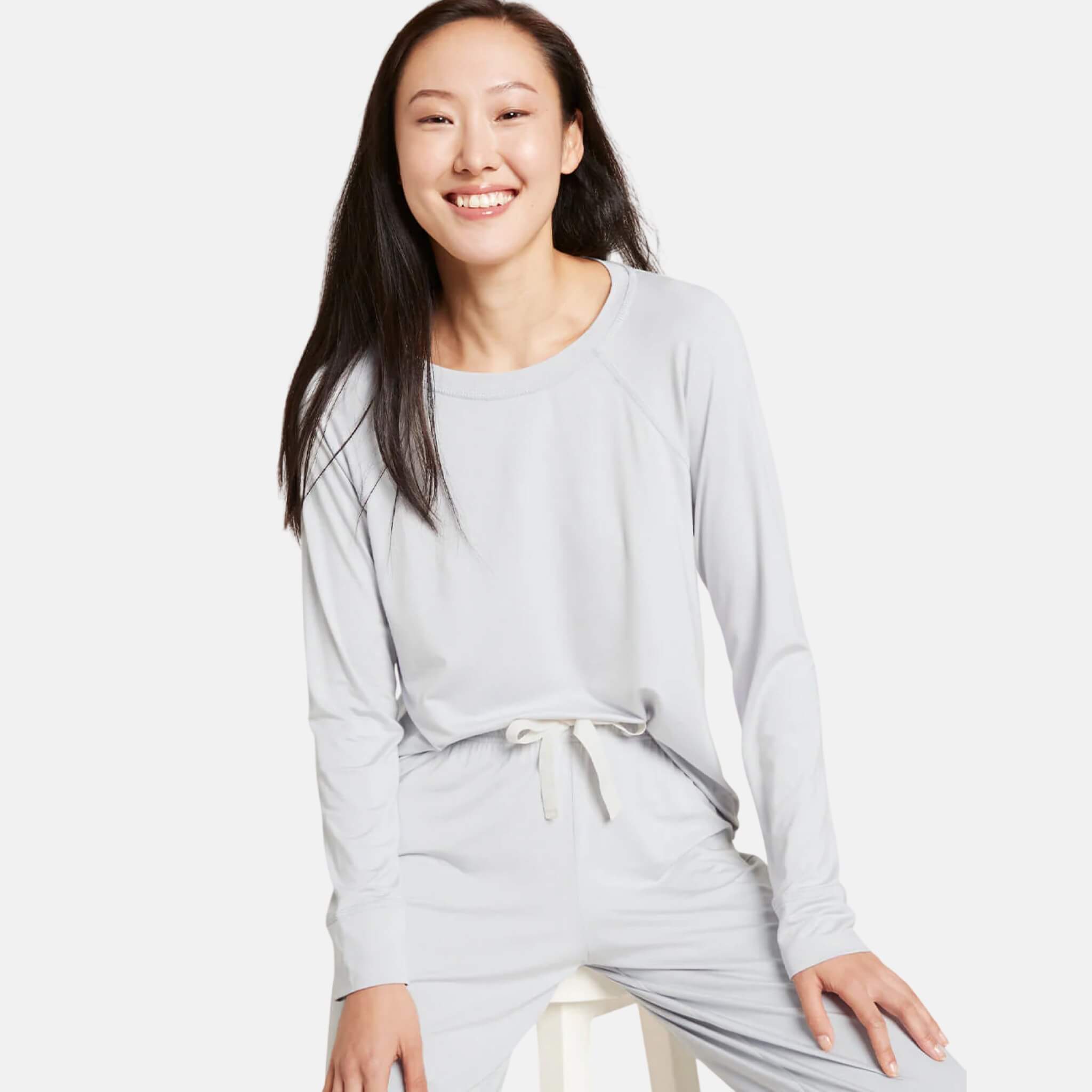 Dámské světle šedé tričko Boody Goodnight Raglan Sleep Top