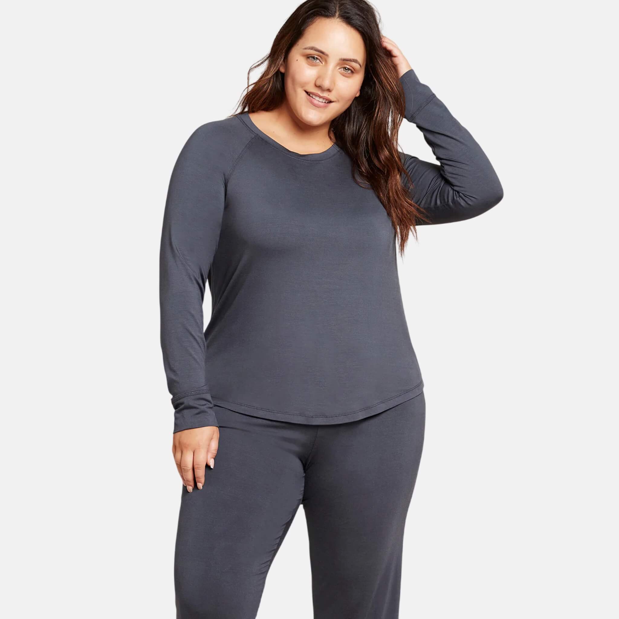 Dámské šedé tričko Boody Goodnight Raglan Sleep Top