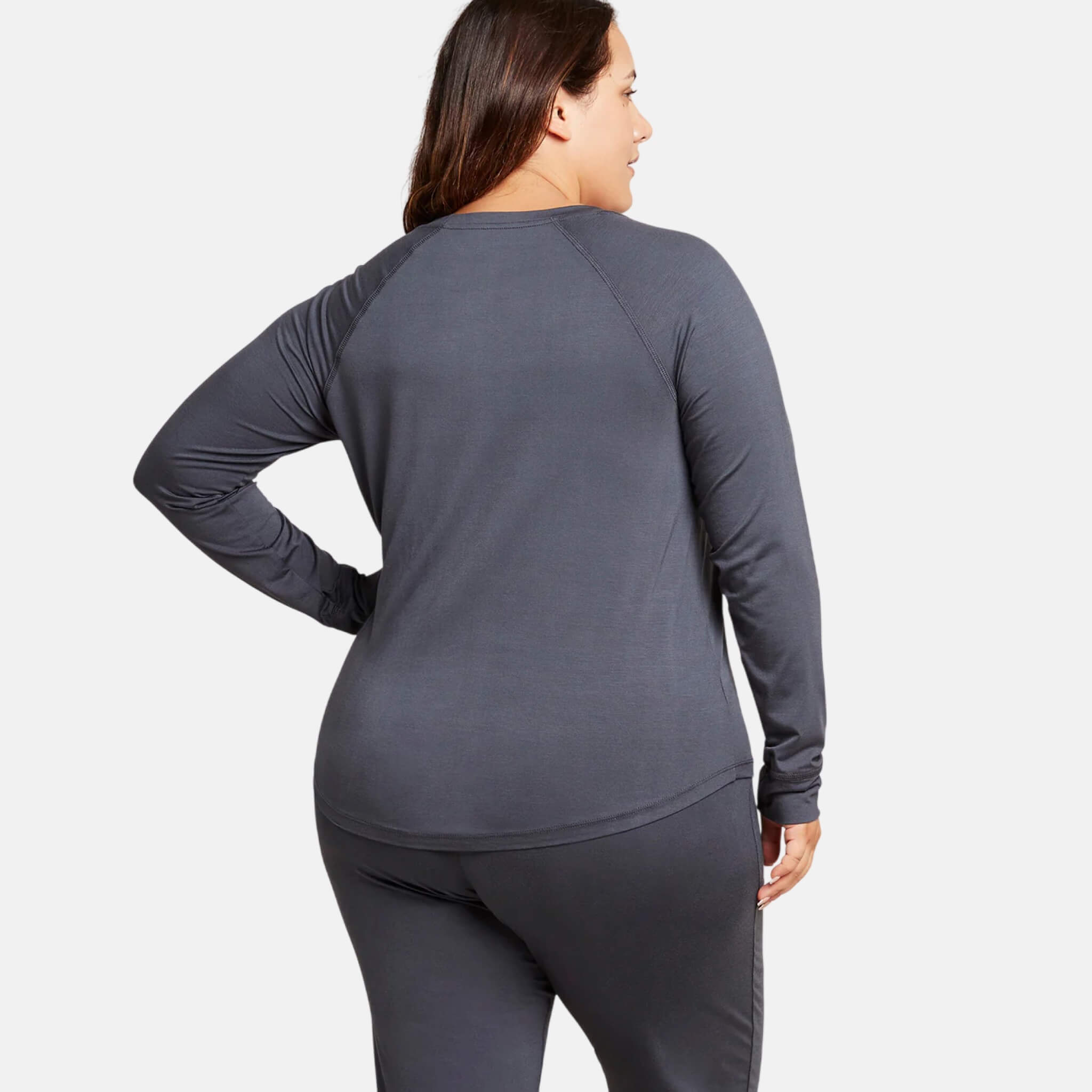 Dámské šedé tričko Boody Goodnight Raglan Sleep Top