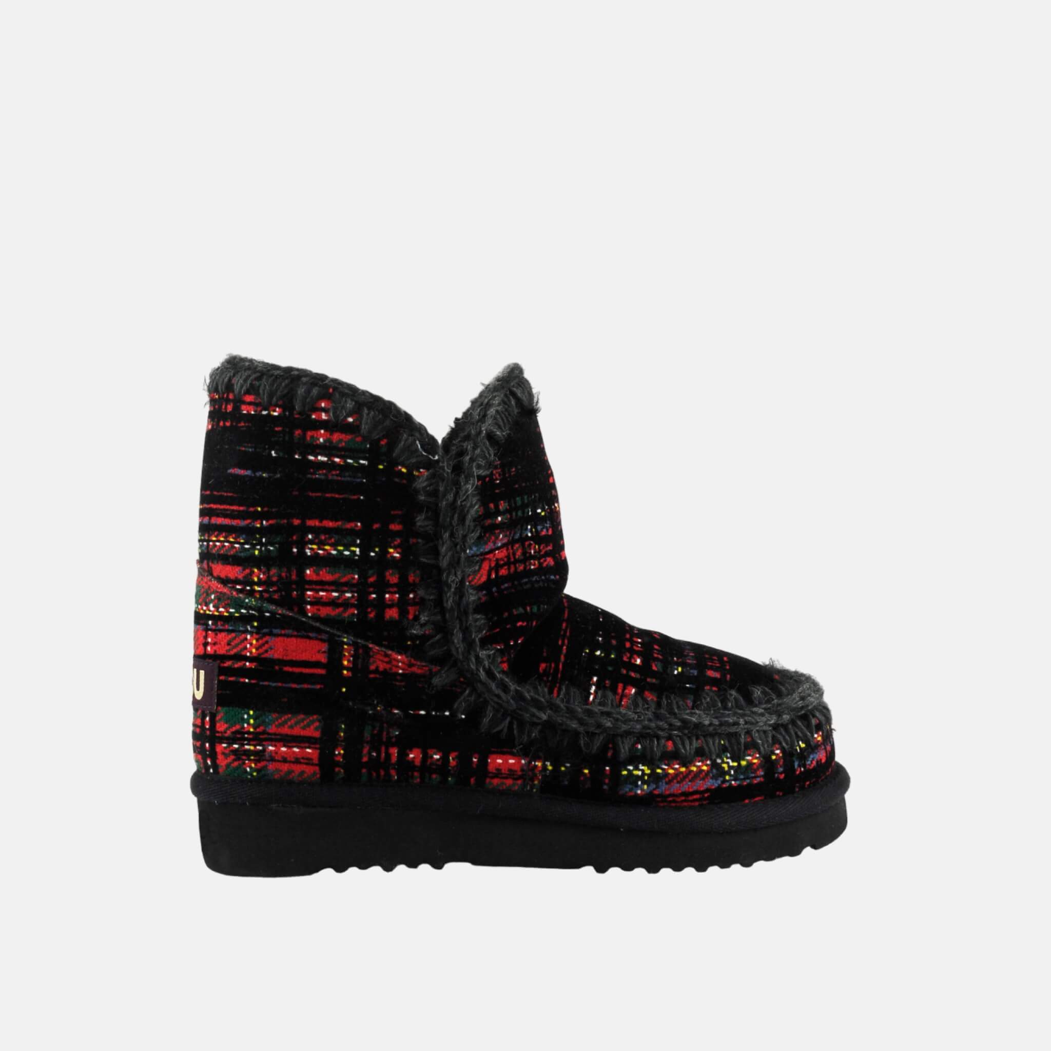 Dámské černo-červené válenky Mou Eskimo fabric