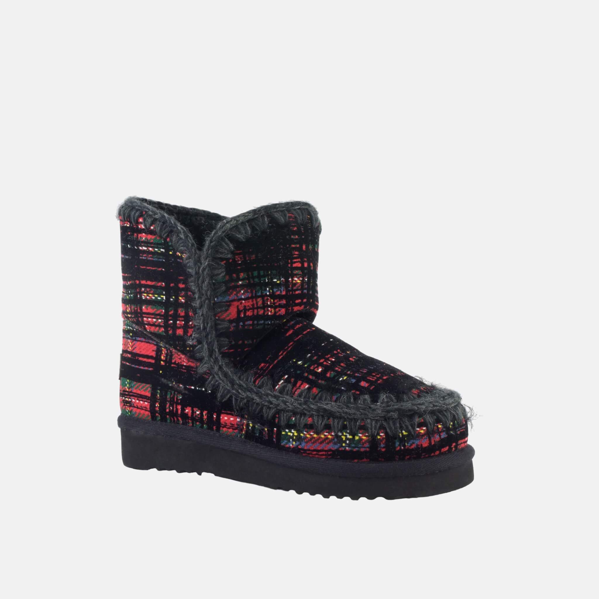 Dámské černo-červené válenky Mou Eskimo fabric