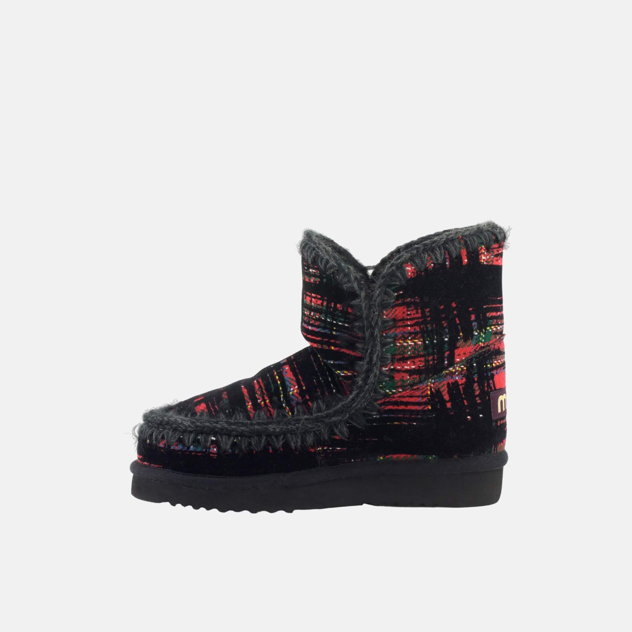 Dámské černo-červené válenky Mou Eskimo fabric