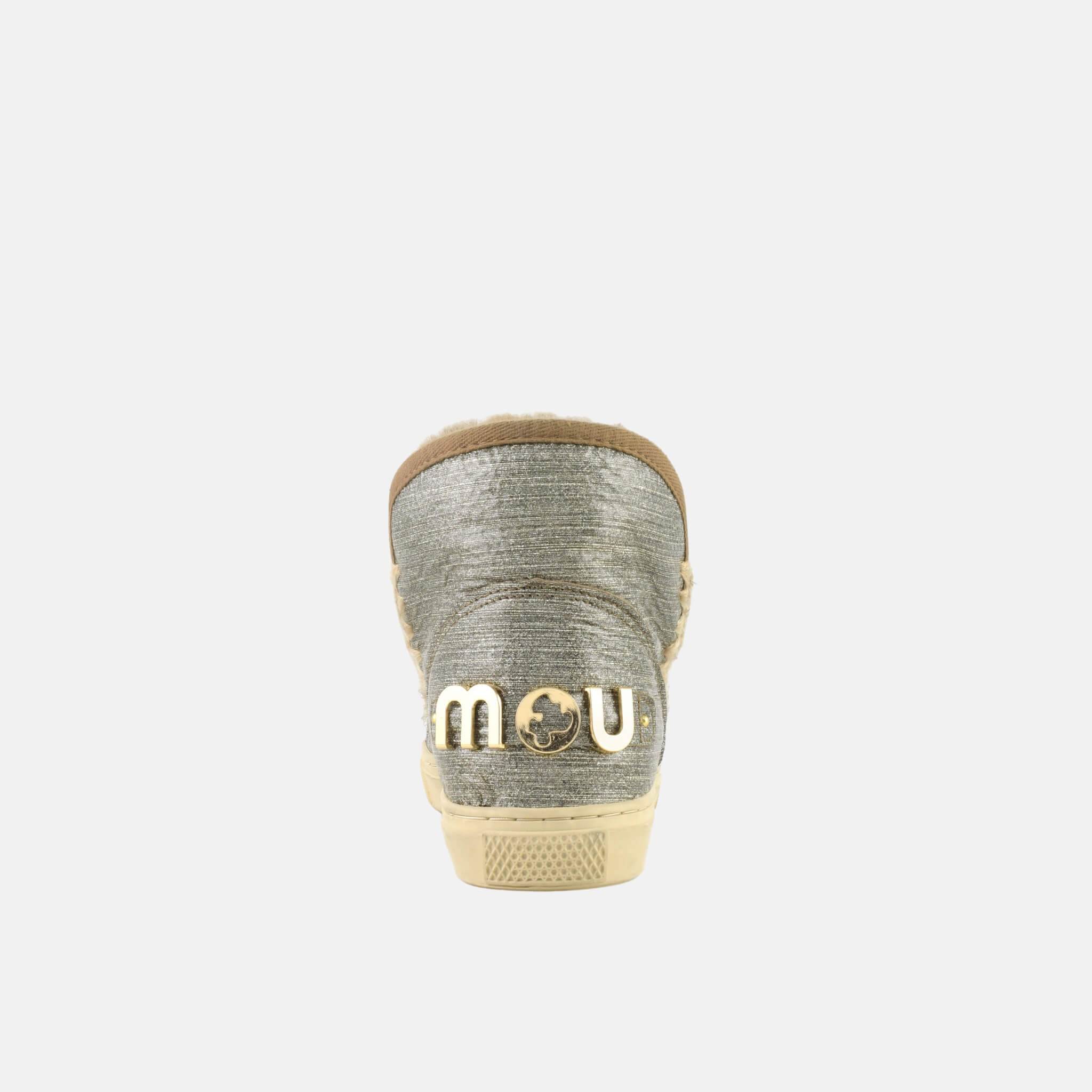 Dámské stříbrné válenky s logem Mou Eskimo Sneaker big metallic logo