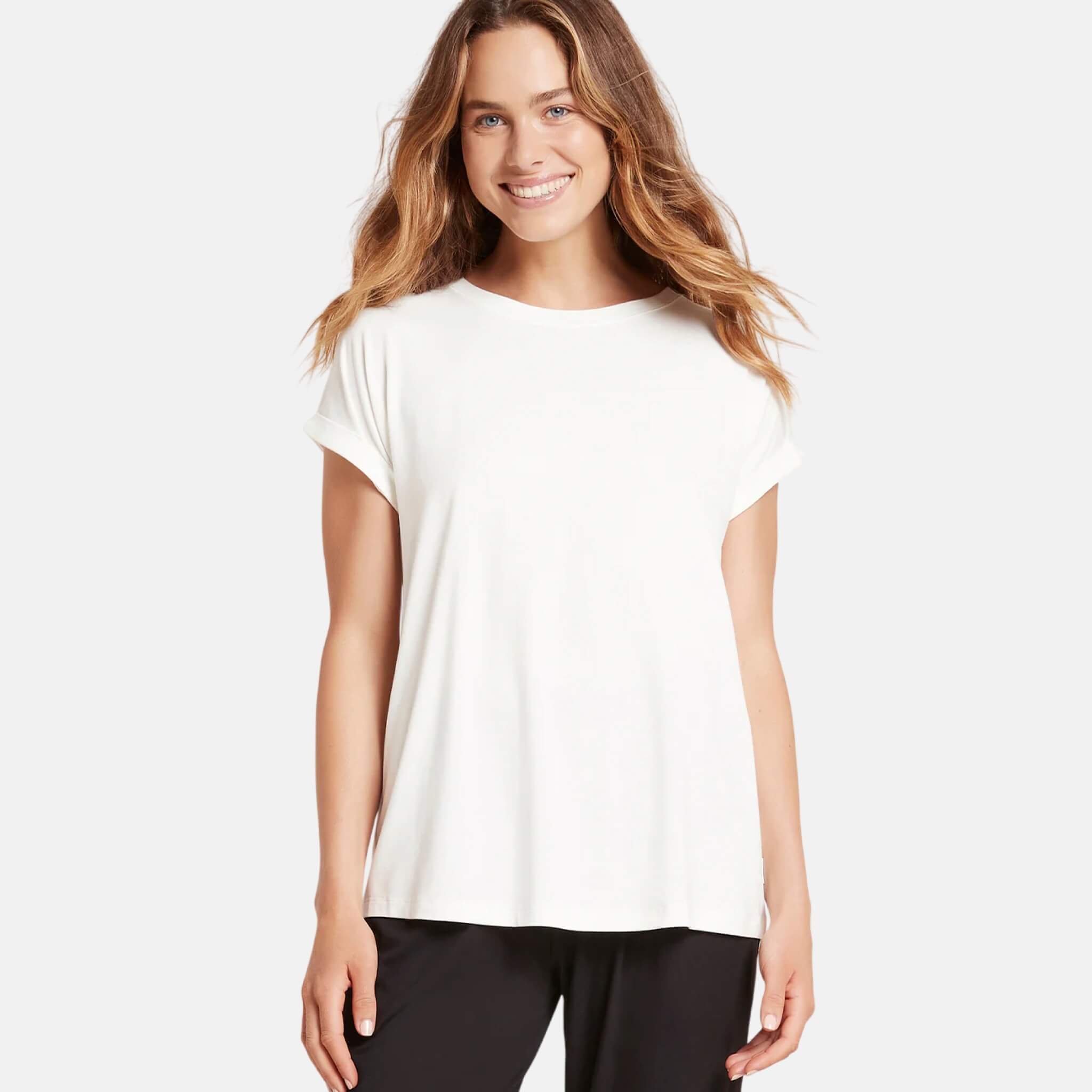 Dámské bílé tričko Boody Downtime Lounge Top