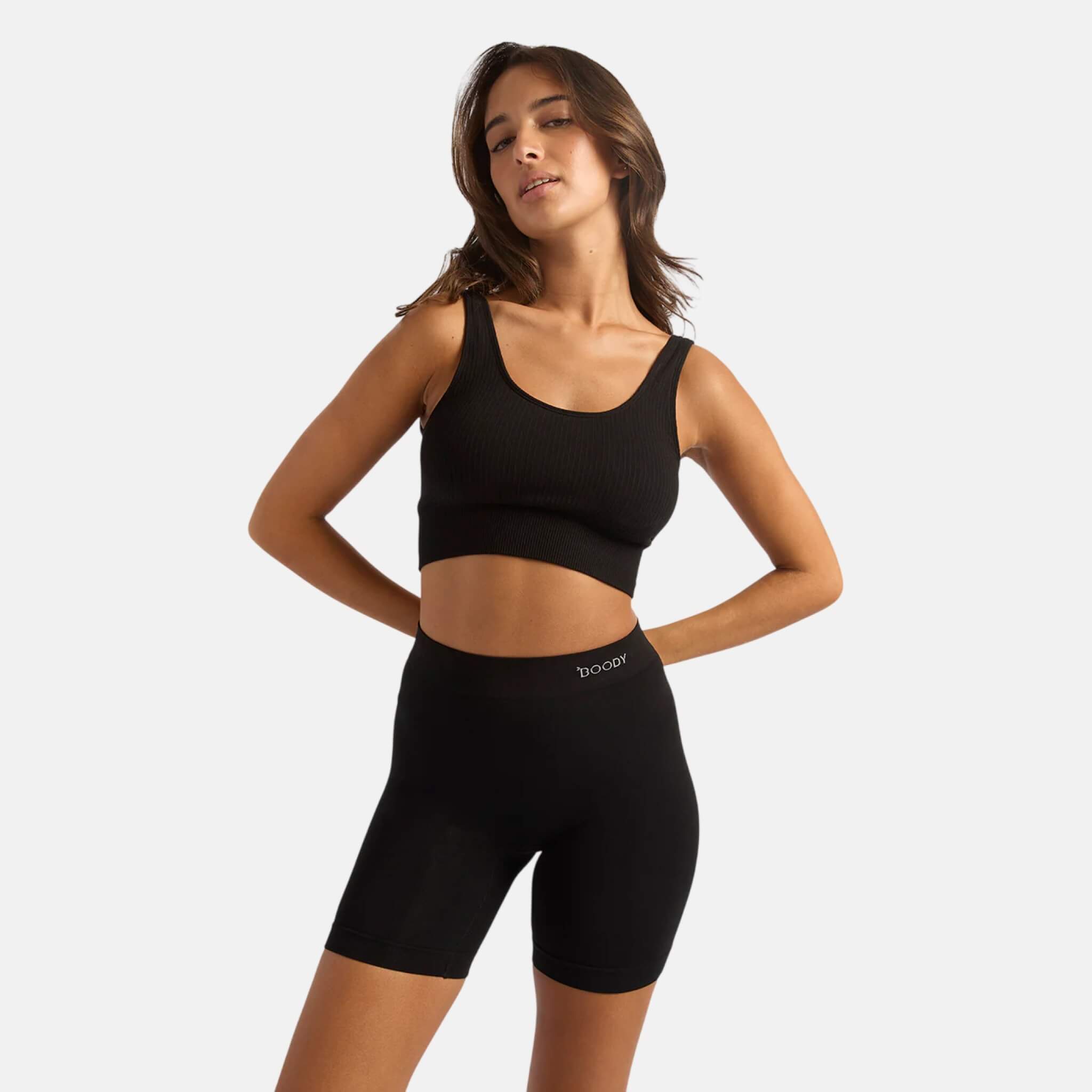 Černá podprsenka Boody Ribbed Seamless Bra