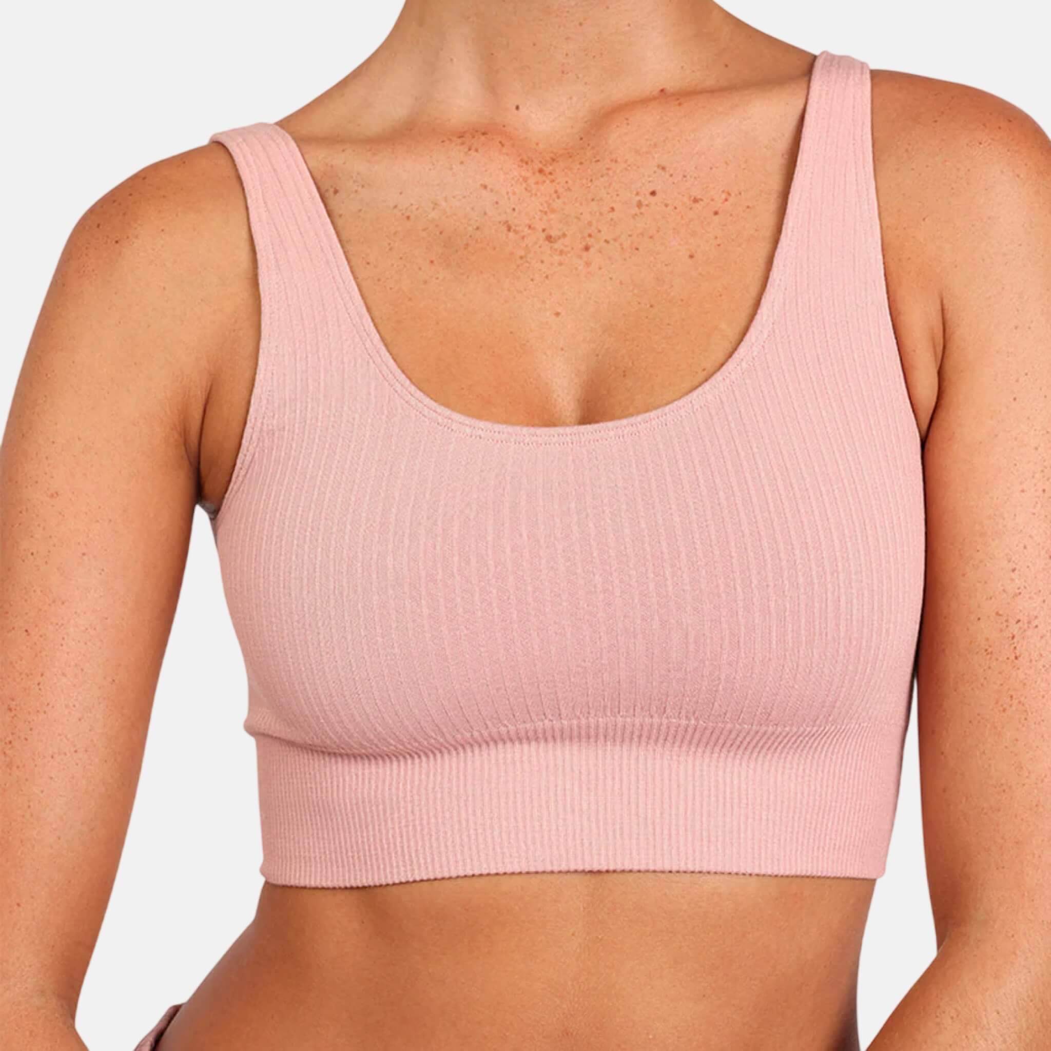 Růžová podprsenka Boody Ribbed Seamless Bra