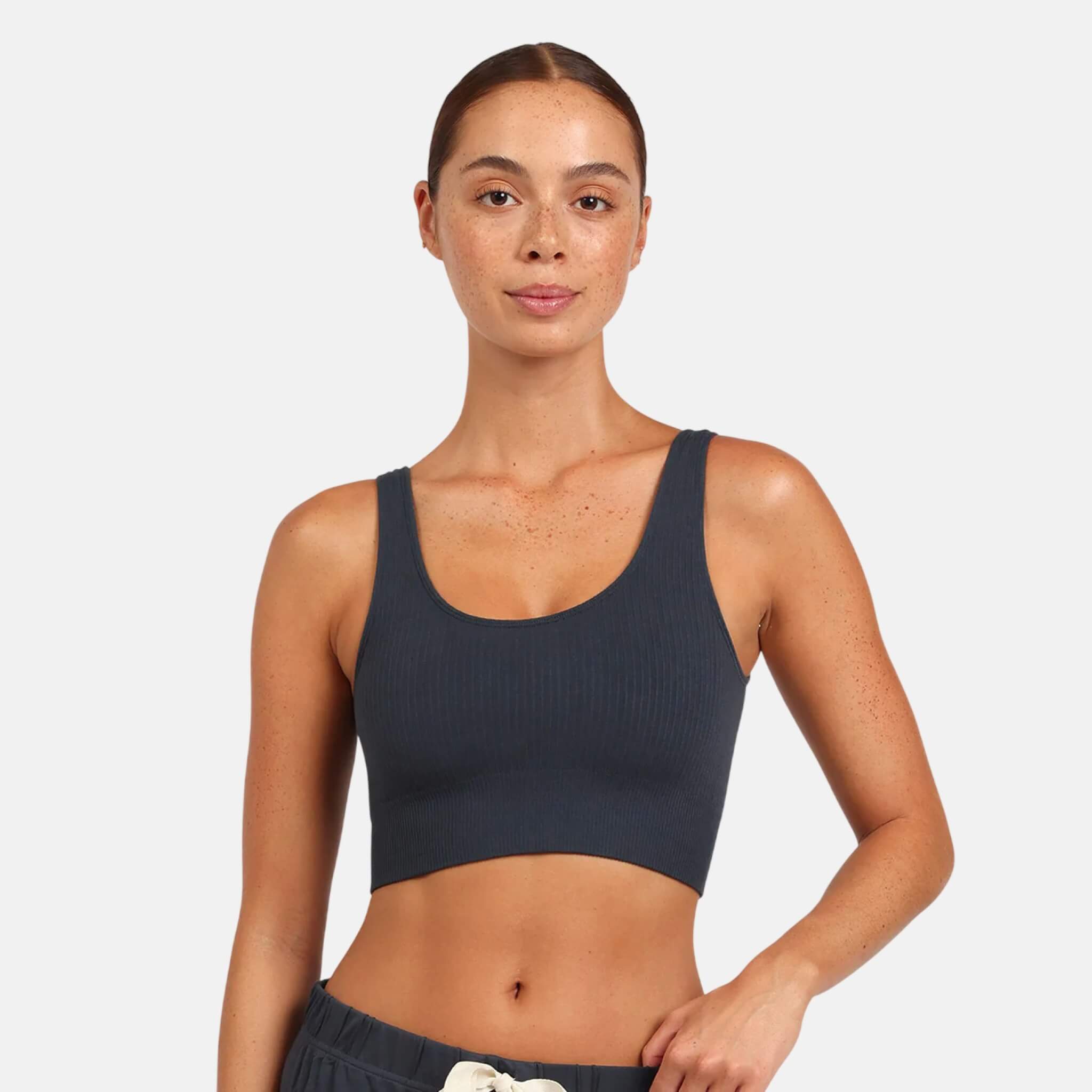 Šedá podprsenka Boody Ribbed Seamless Bra