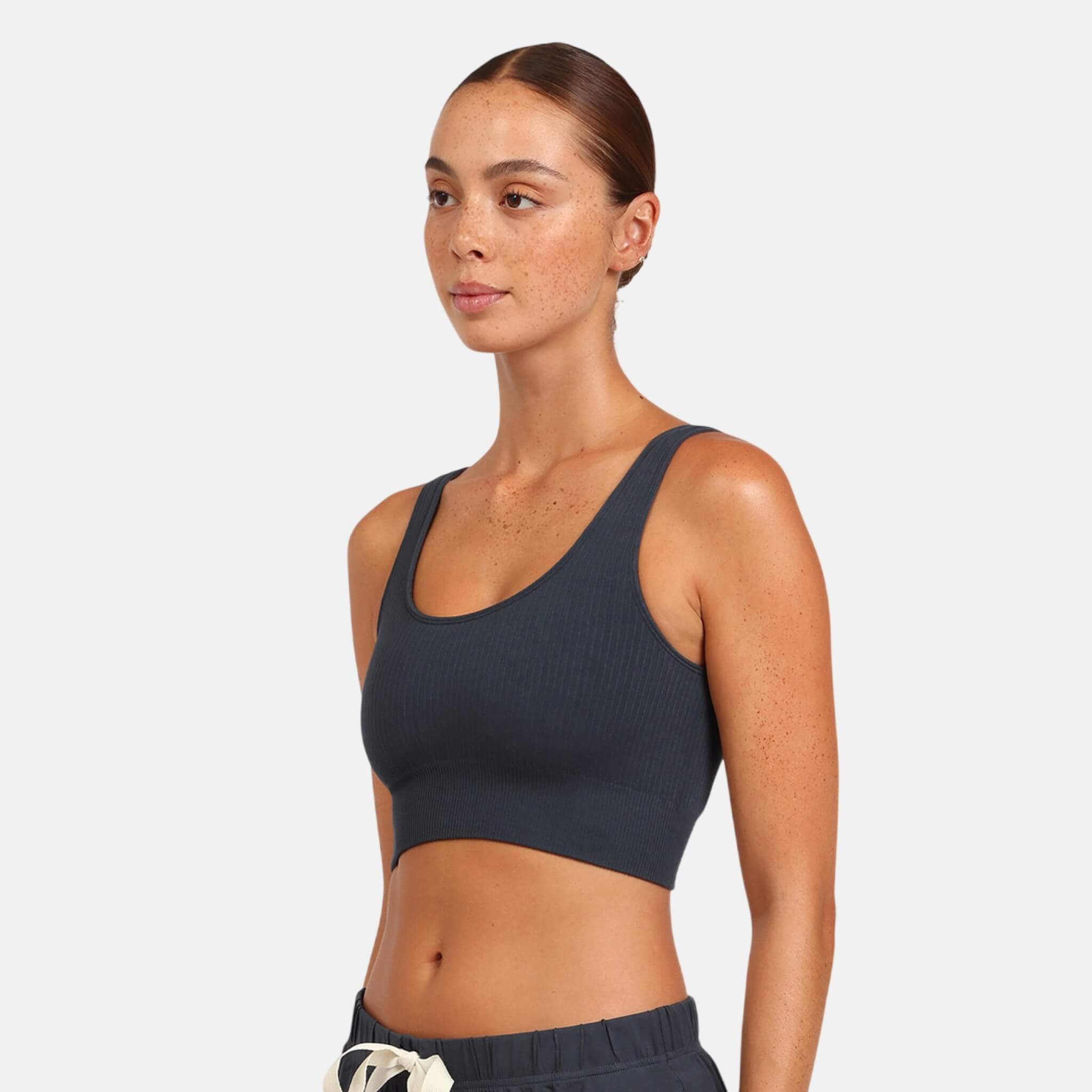 Šedá podprsenka Boody Ribbed Seamless Bra