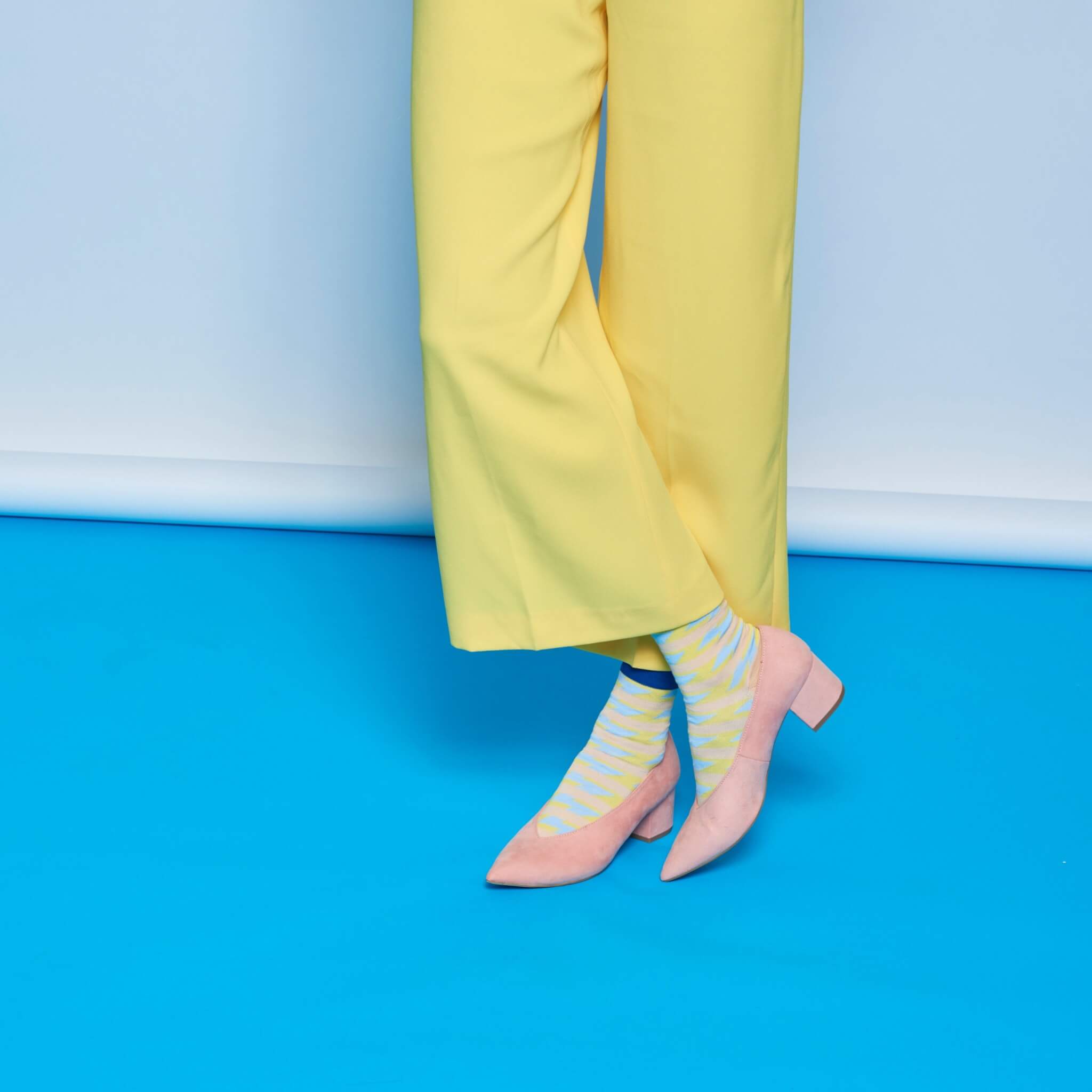 Dámské žluté ponožky Happy Socks Ray  // kolekce Hysteria