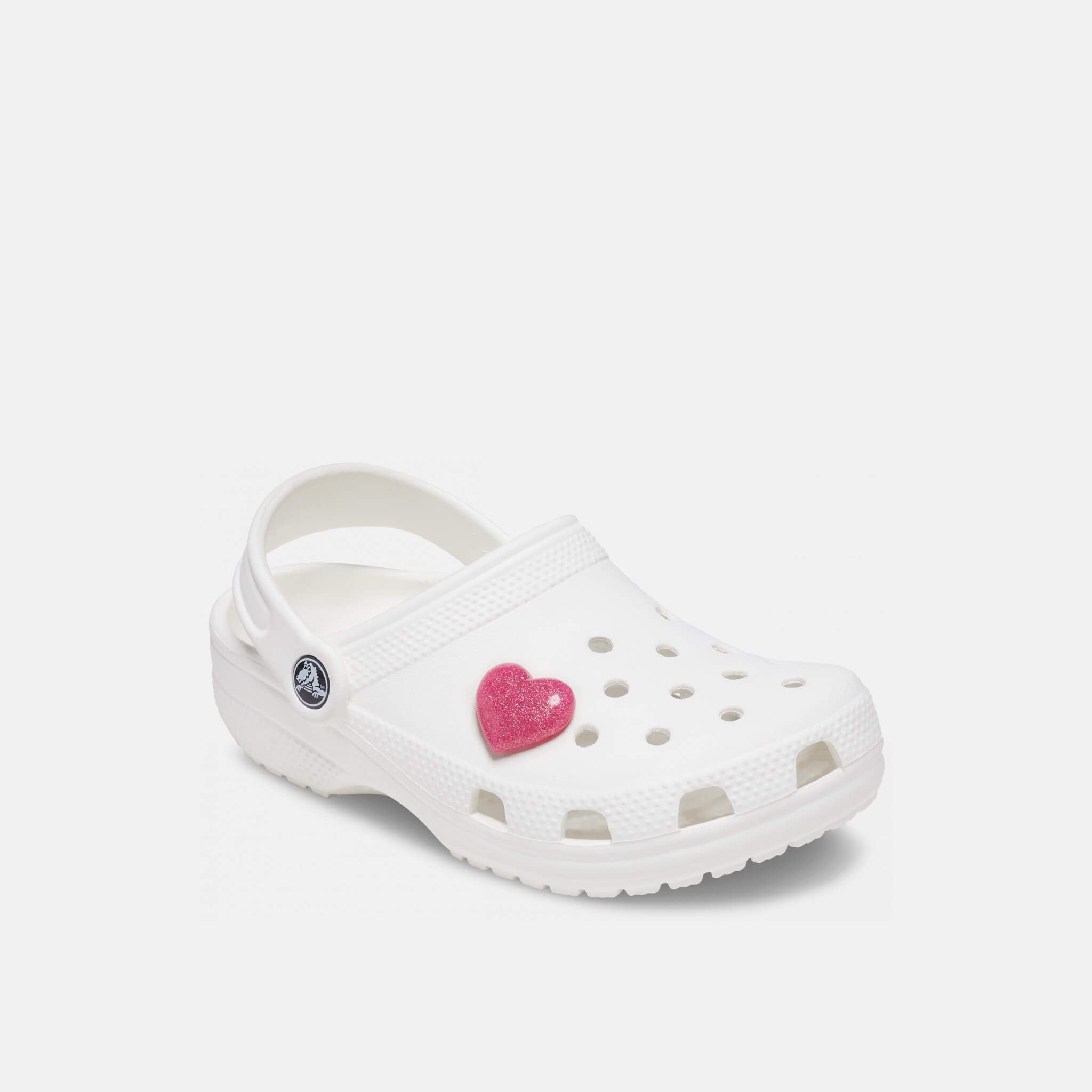 Odznáček Jibbitz – Pink 3D Glitter Heart