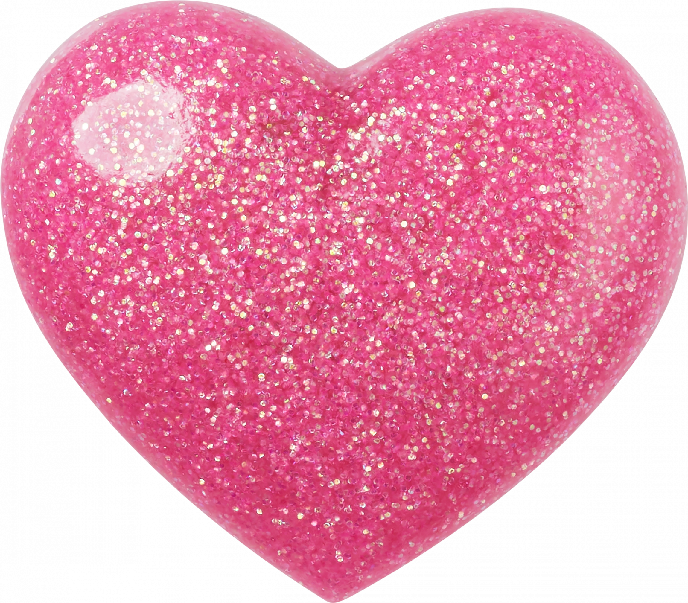 Odznáček Jibbitz – Pink 3D Glitter Heart