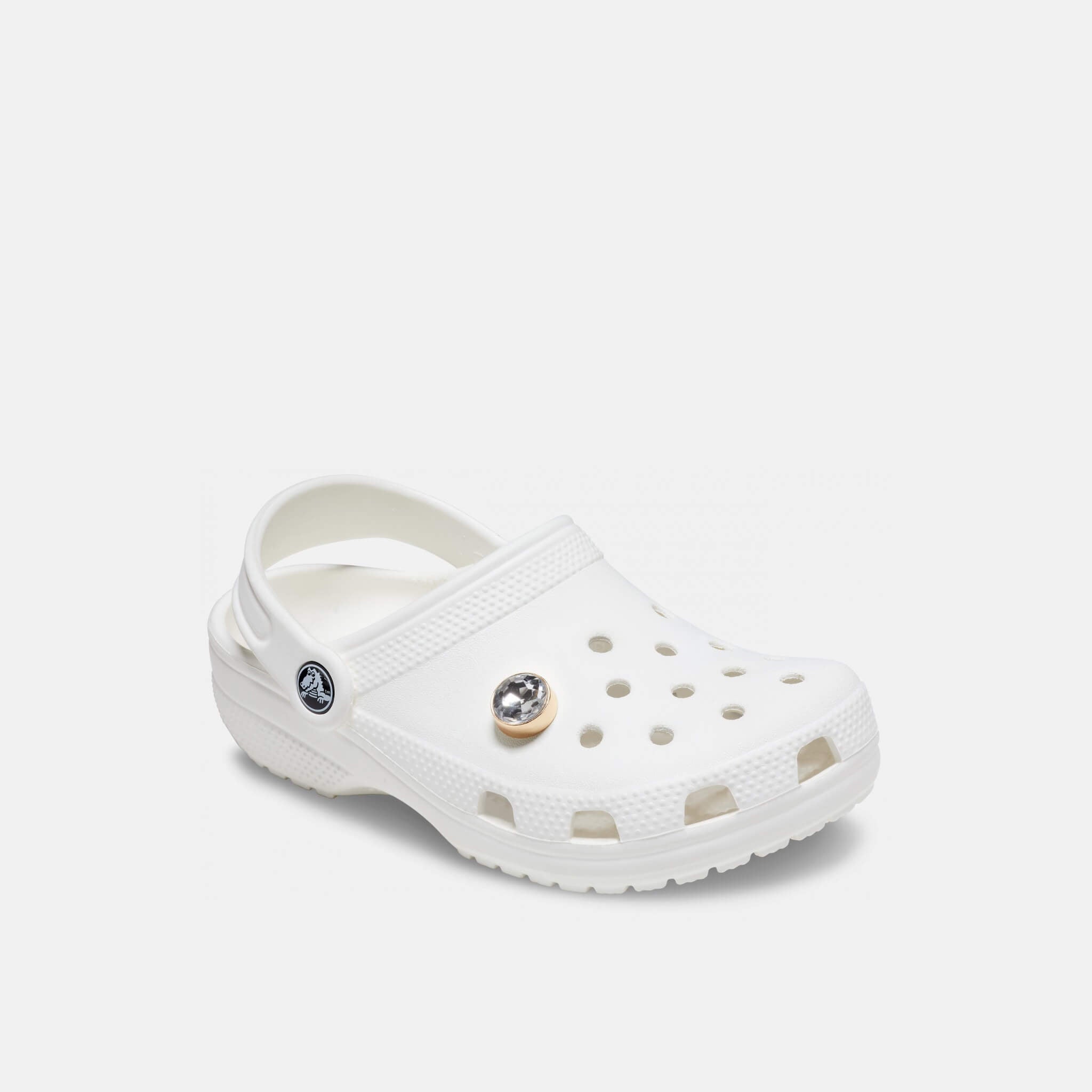 Odznáček Jibbitz – Gold Clear Gem