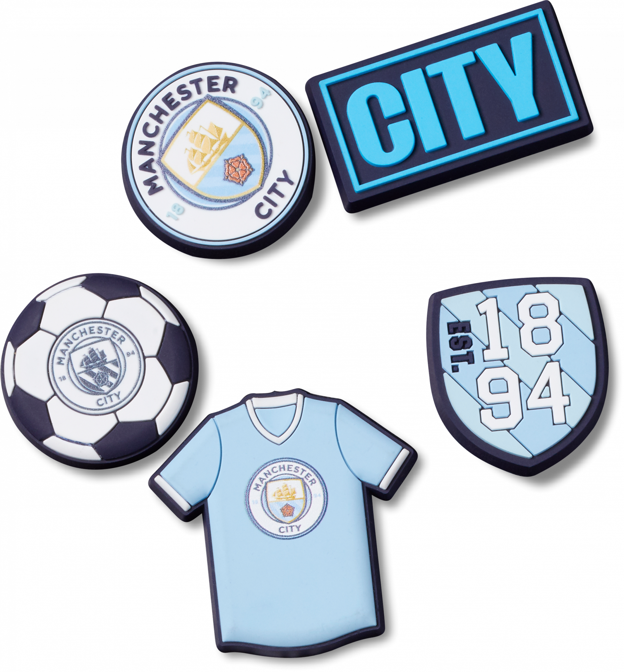 Odznáček Jibbitz – Manchester City – 5 ks