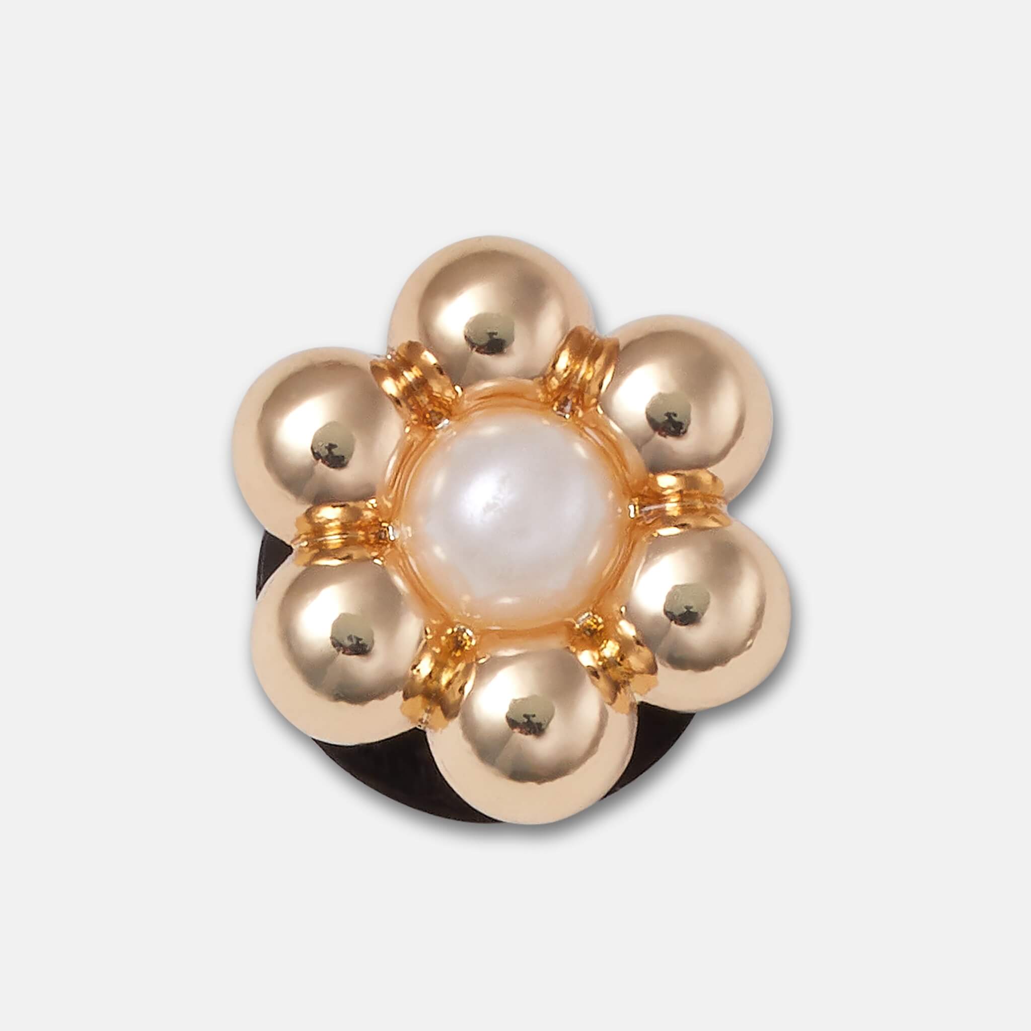 Odznáček Jibbitz – Gold and Pearl Tiny Flower