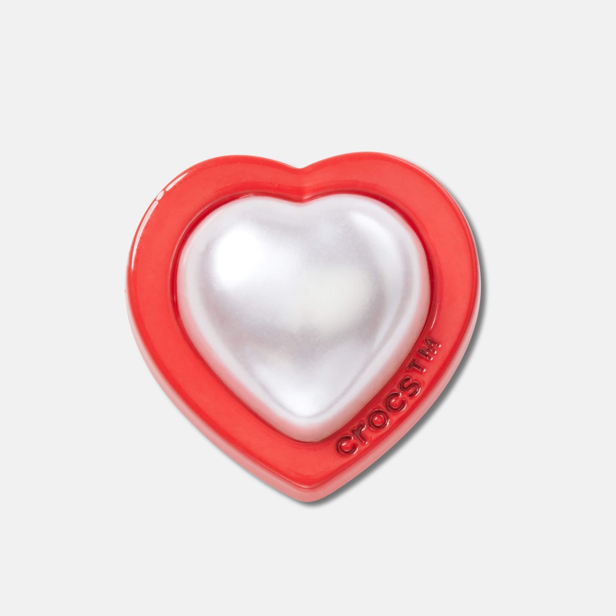 Odznáček Jibbitz – Red and Pearl Heart