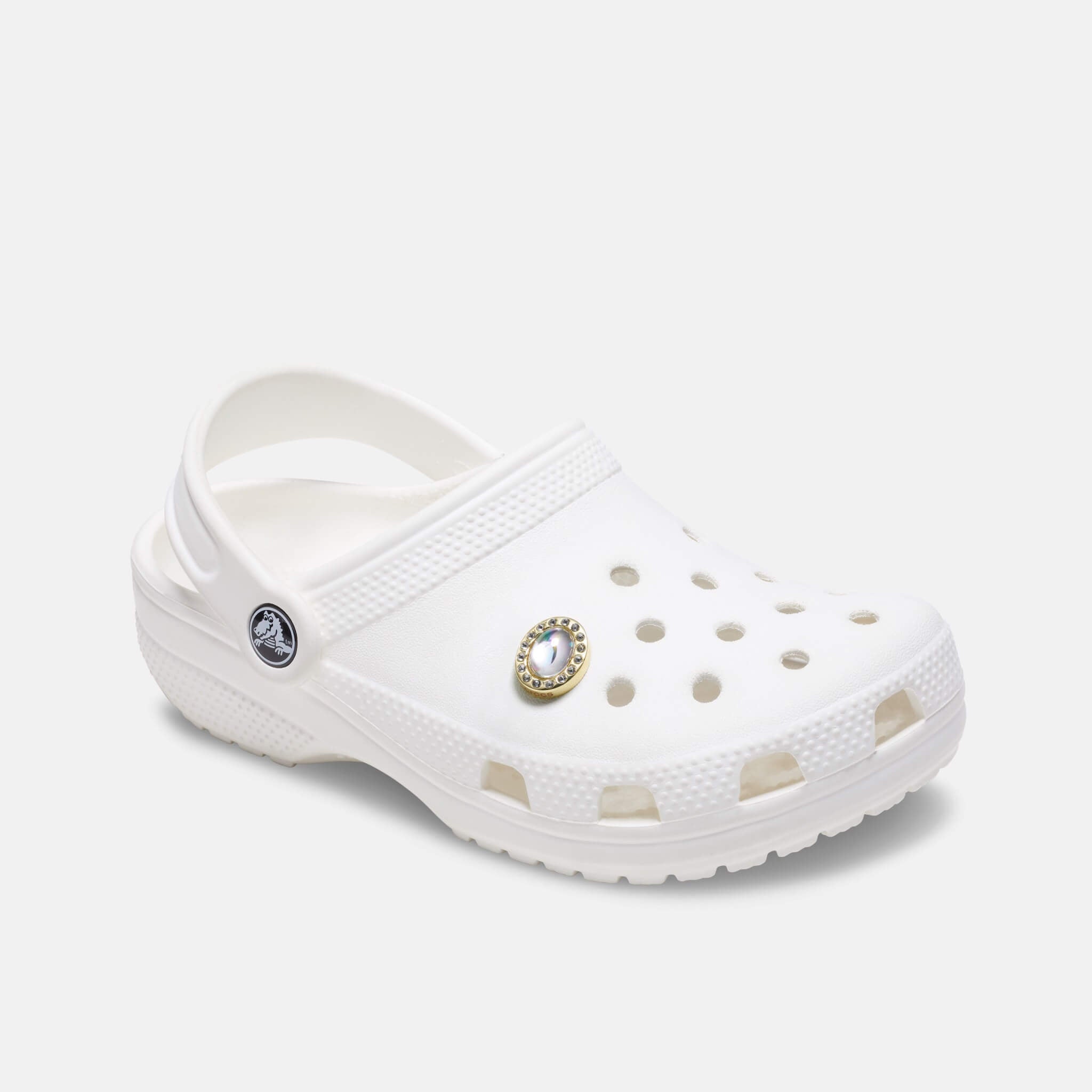 Odznáček Jibbitz – Tiny White Circle Gem