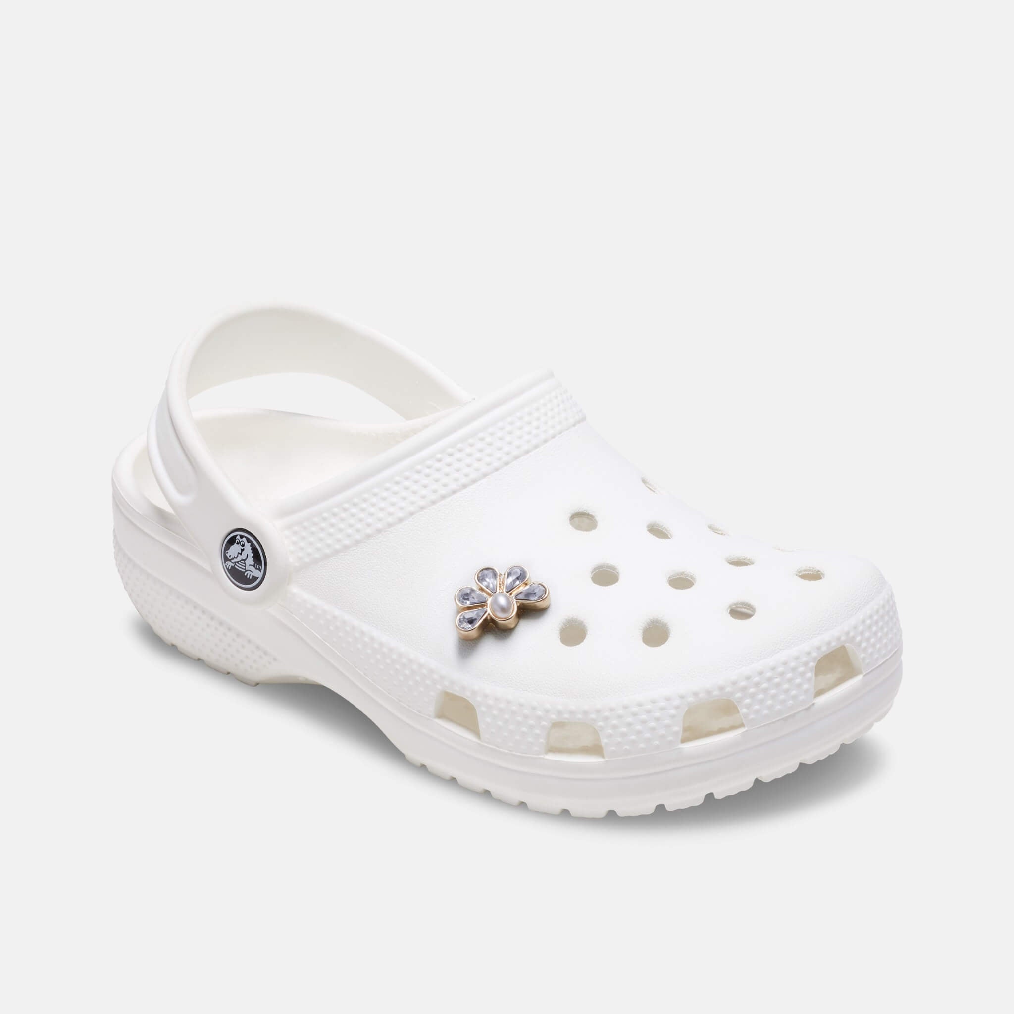 Odznáček Jibbitz – Half Gem Floral with Pearl