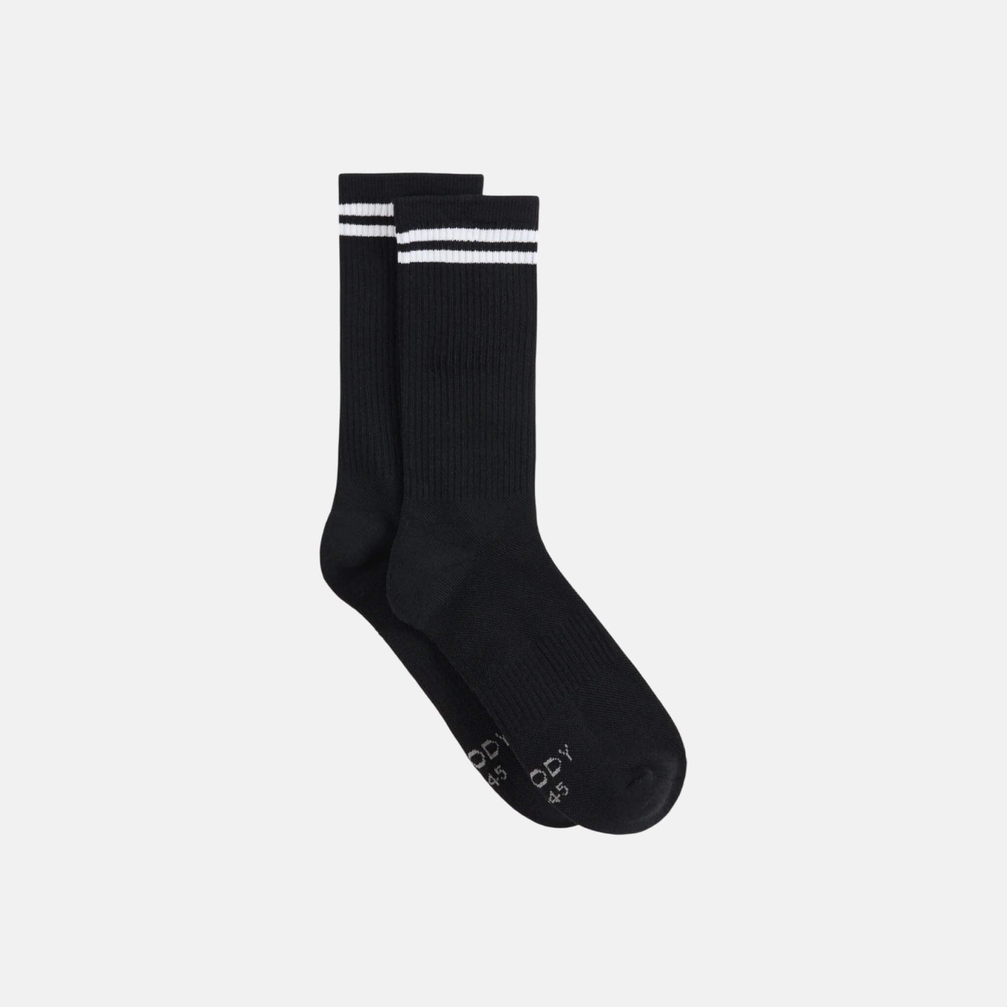 Dámské černo-bílé ponožky Boody Striped Cushioned Crew Socks