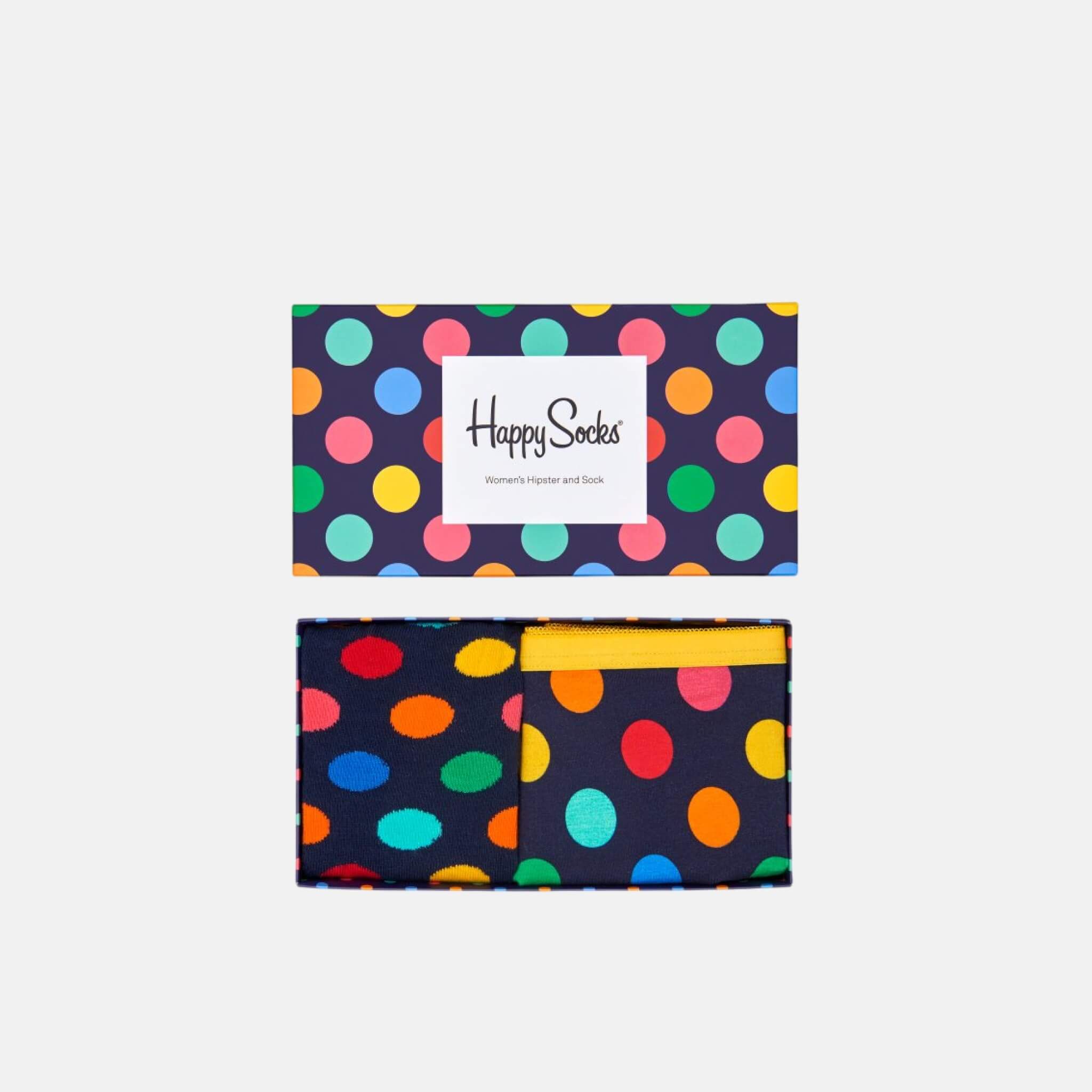 Dárkový box ponožek a kalhotek Happy Socks Combo Big Dot Blue - 2 páry