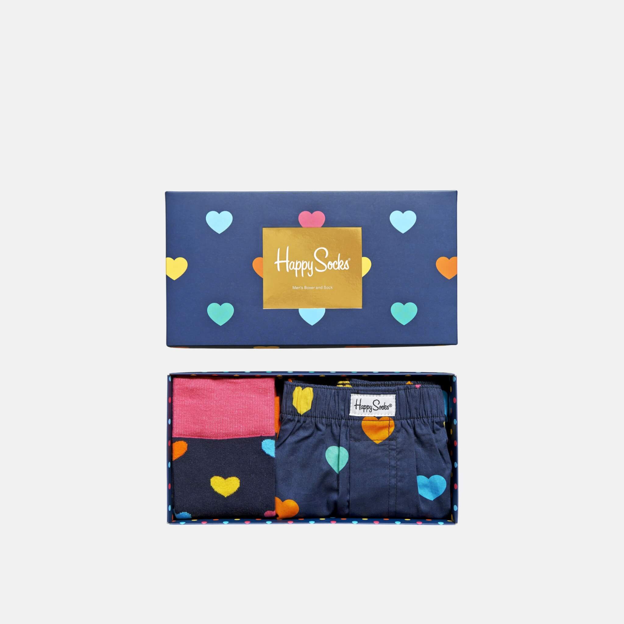 Dárkový box ponožek a trenýrek Happy Socks Valentine - 2 páry