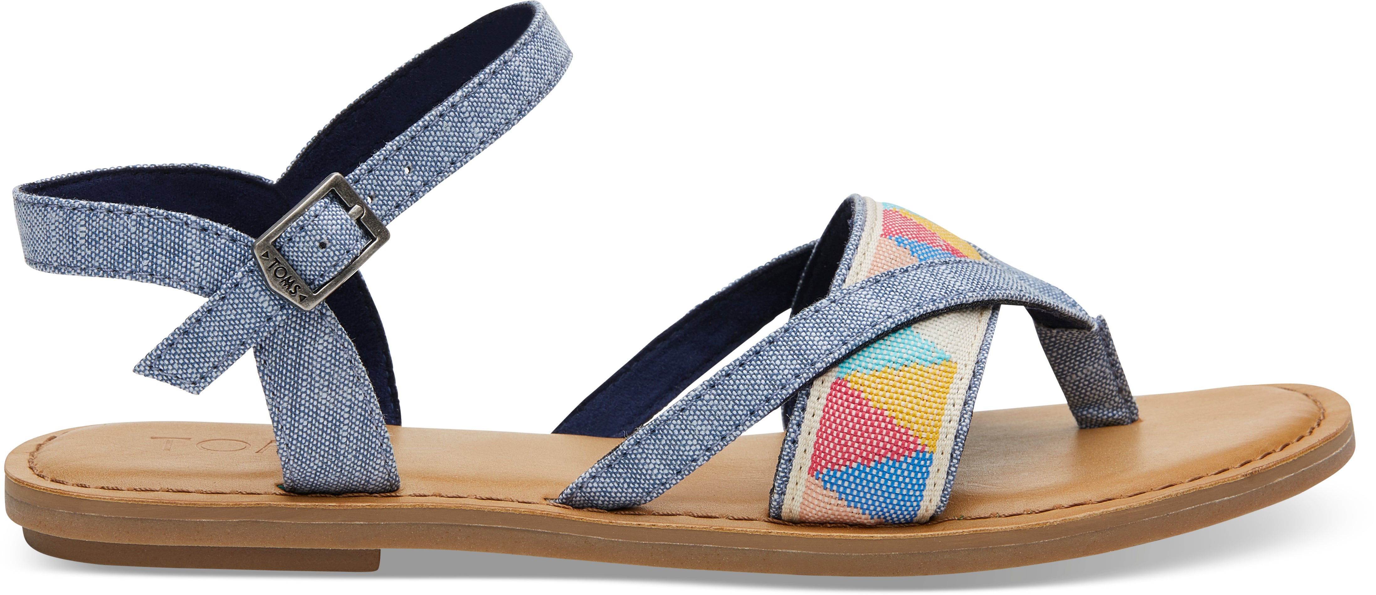 Dámské modré sandálky TOMS Chambray Tribal Lexie