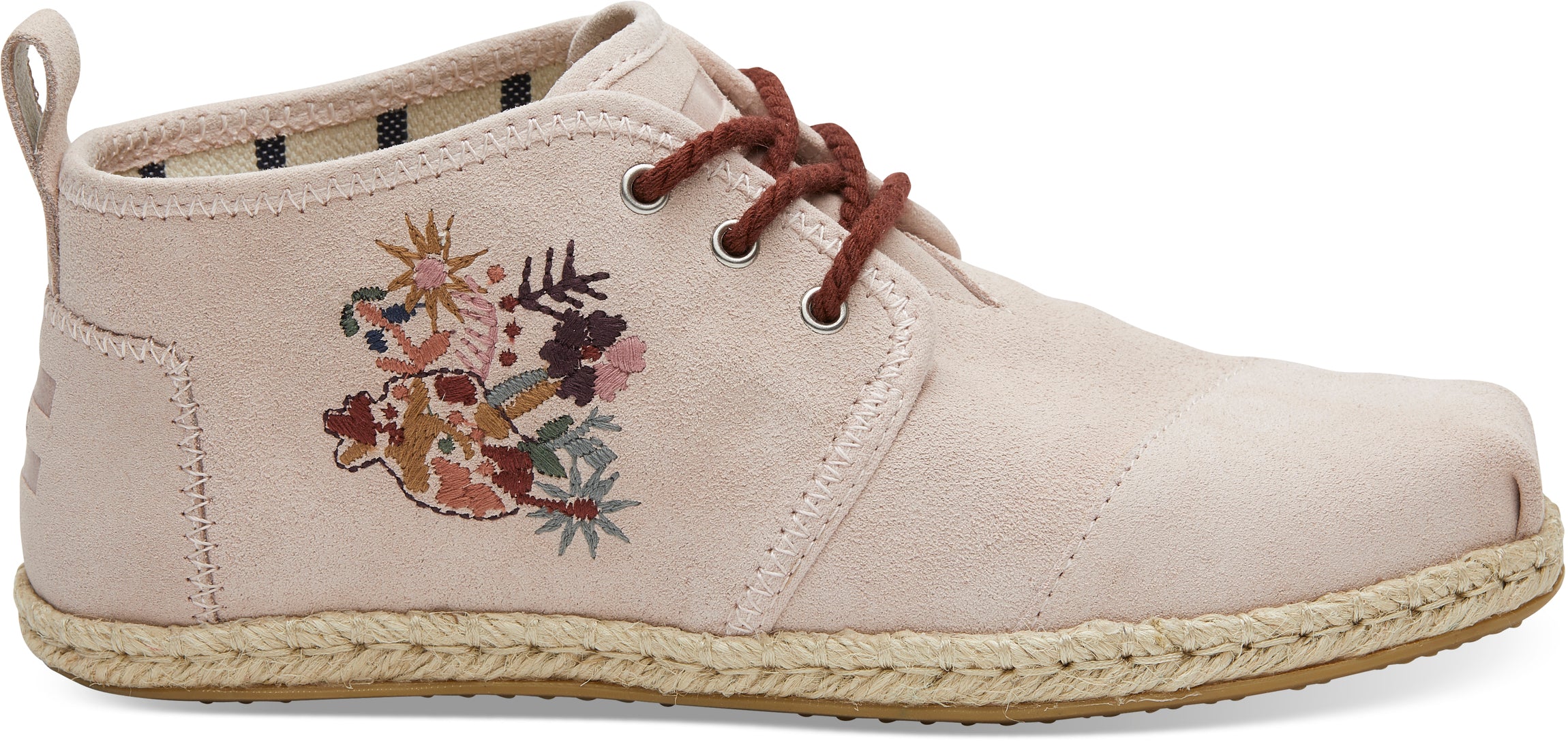 Dámské růžové kotníkové boty TOMS Embroidery Botas