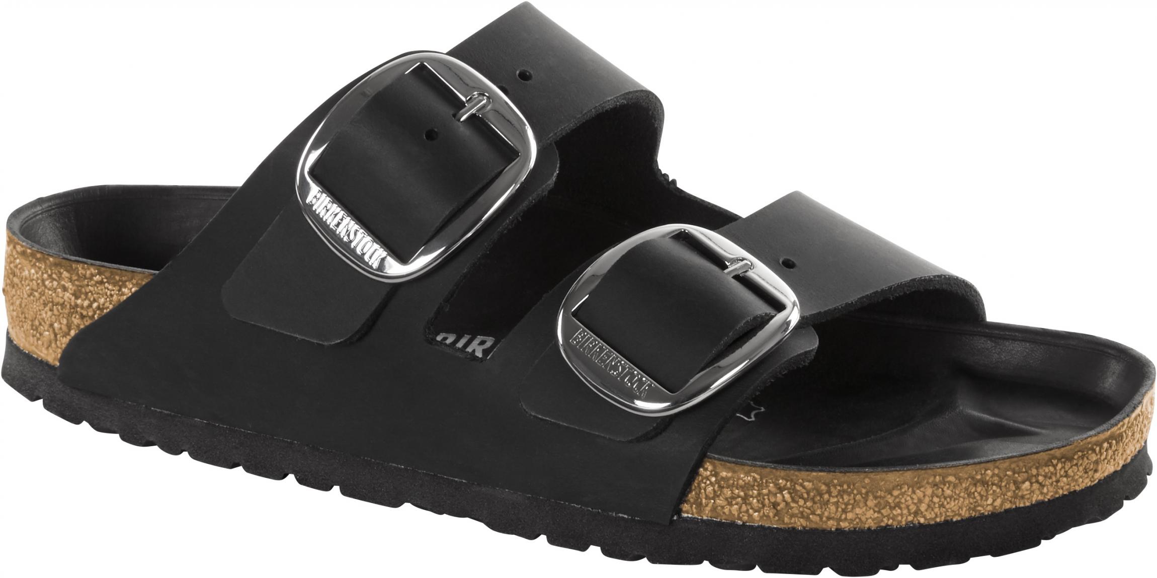 Černé pantofle Birkenstock Arizona Big Buckle Oiled Leather