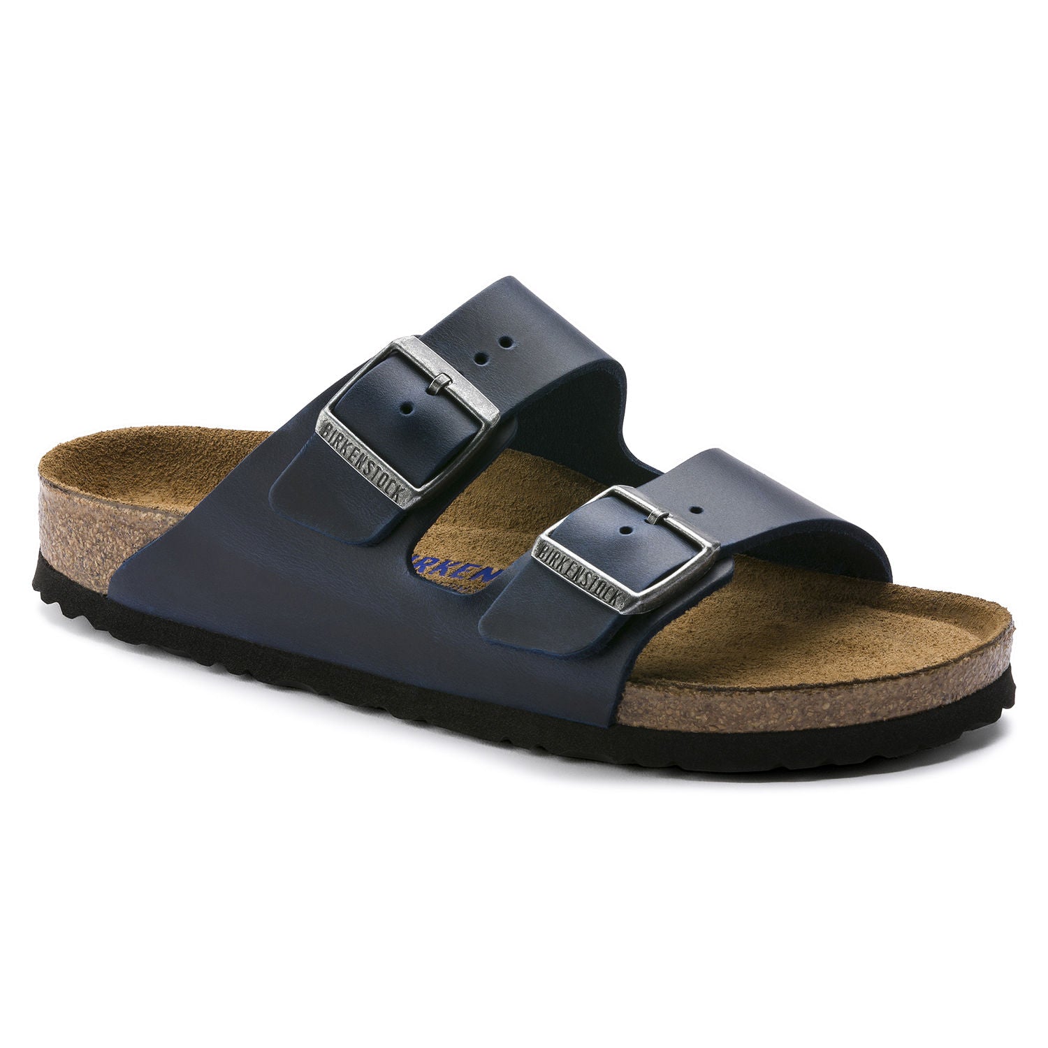 Modré Narrow pantofle Birkenstock Arizona SFB Oiled Leather