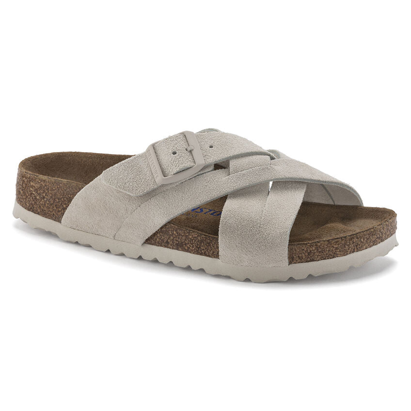 Bílé pantofle Birkenstock Lugano SFB Suede Leather