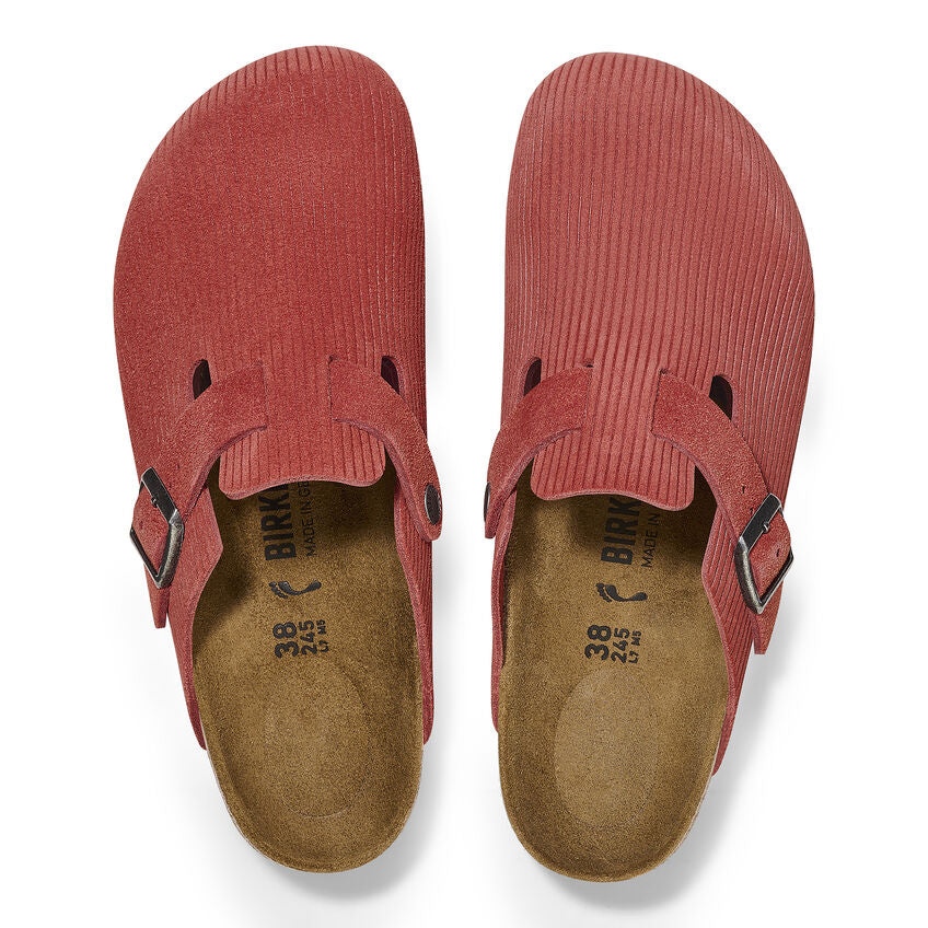 Červené Regular pantofle Boston Corduroy