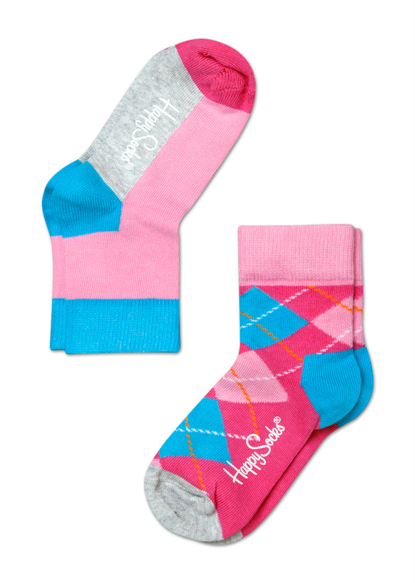 Dětské barevné ponožky Happy Socks, dva páry - káry
